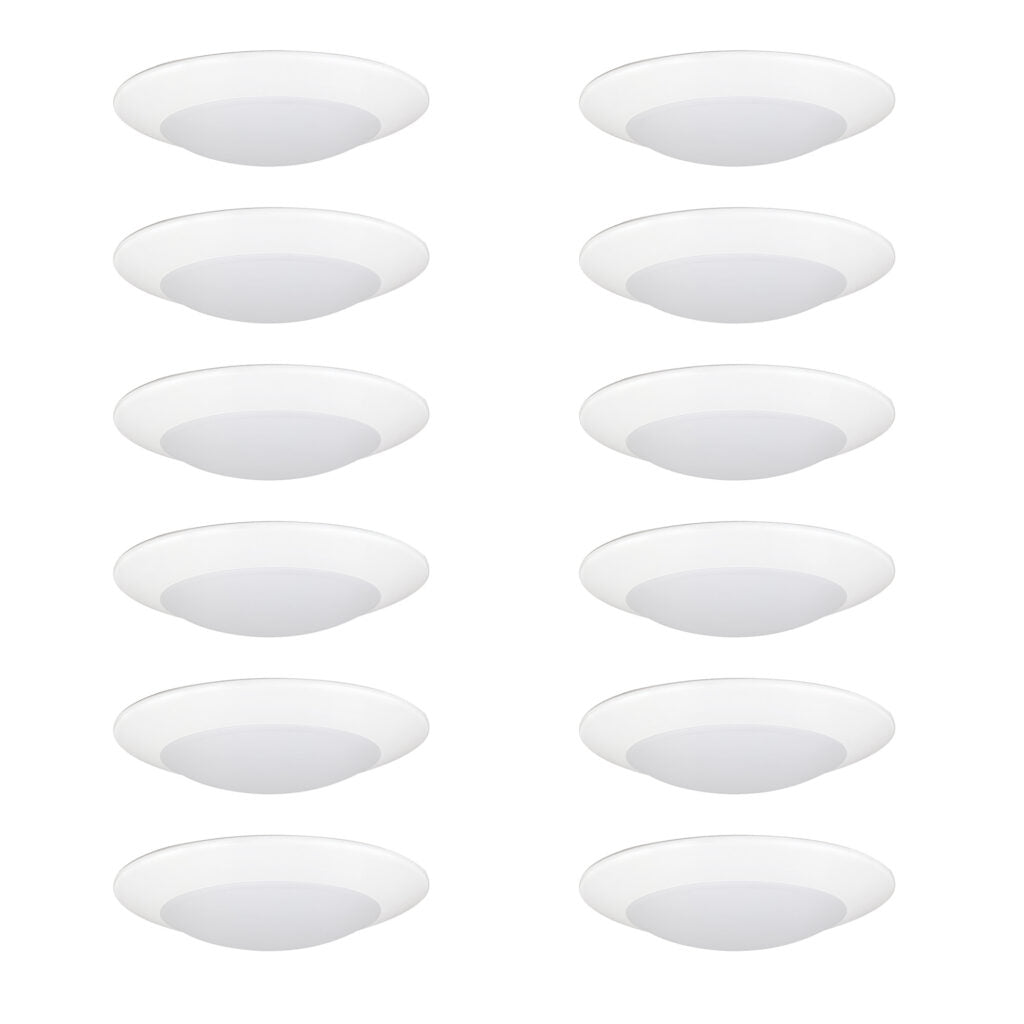 Nora Lighting NCSD-R630MPW 6 Contractor Series LED Flush Mount Disk Light, 3000K, Matte Powder White (12-Pack)
