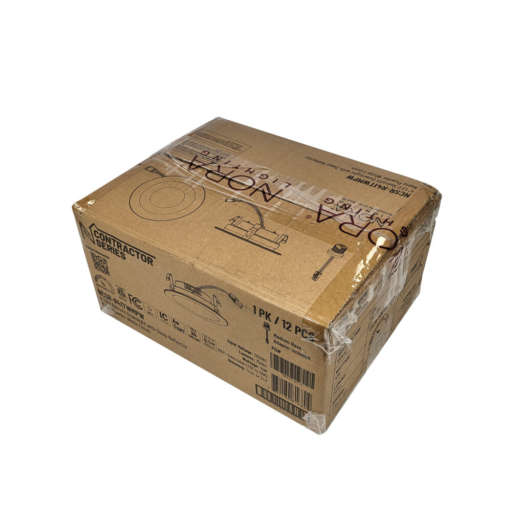 Nora Lighting NCSR-R41TWMPW 4 Inch Contractor Series LED Retrofit Reflector with Selectable CCT, Matte Powder White (12-Pack)