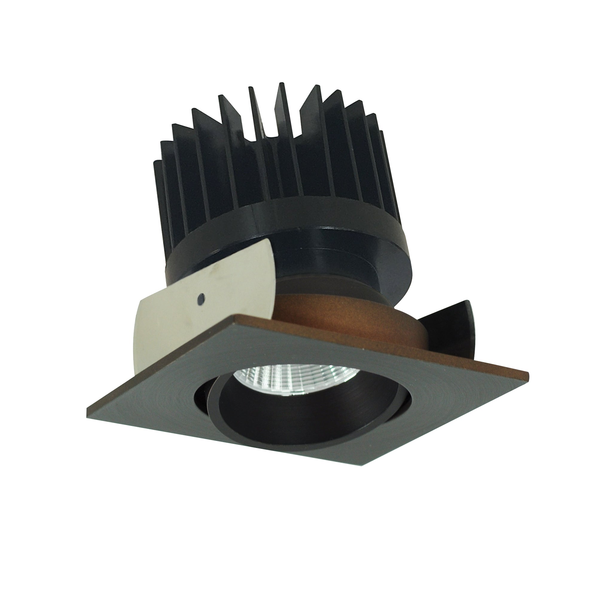 Nora Lighting NIOB-2SC27XBZ/HL - Recessed - 2 Inch Iolite LED Square Adjustable Cone Reflector, 1500lm/2000lm/2500lm (varies by housing), 2700K, Bronze Reflector / Bronze Flange