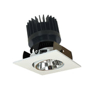 Nora Lighting NIOB-2SC27XCMPW/HL - Recessed - 2 Inch Iolite LED Square Adjustable Cone Reflector, 1500lm/2000lm/2500lm (varies by housing), 2700K, Specular Clear Reflector / Matte Powder White Flange