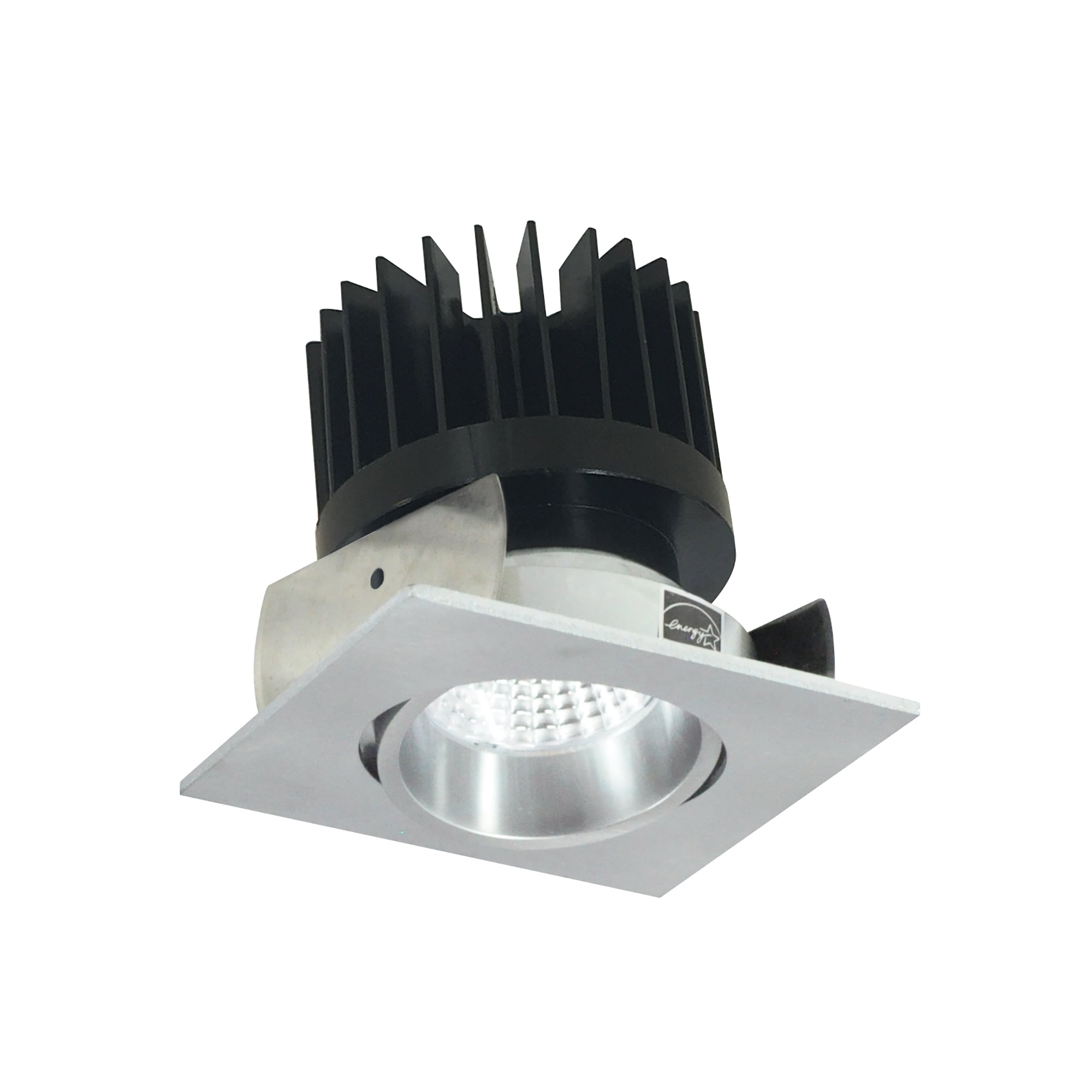 Nora Lighting NIOB-2SC50XNN/HL - Recessed - 2 Inch Iolite LED Square Adjustable Cone Reflector, 1500lm/2000lm/2500lm (varies by housing), 5000K, Natural Metal Reflector / Natural Metal Flange