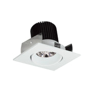 Nora Lighting NIOB-2SC27QWW - Recessed - 2 Inch Iolite LED Square Adjustable Cone Reflector, 10-Degree Optic, 800lm / 12W, 2700K, White Reflector / White Flange