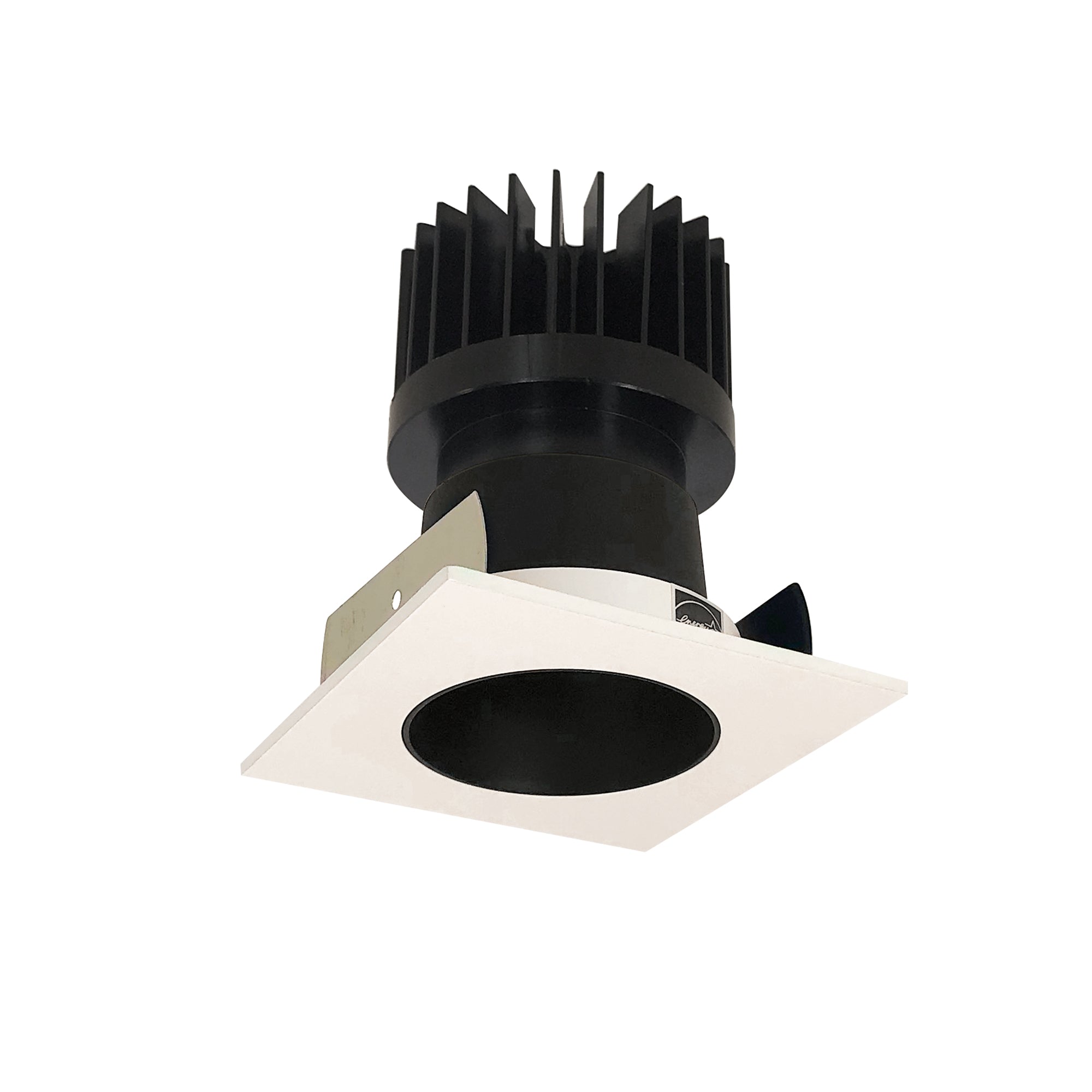 Nora Lighting NIOB-2SNDC30XBW/HL - Recessed - 2 Inch Iolite LED Square Reflector with Round Aperture, 1500lm/2000lm/2500lm (varies by housing), 3000K, Black Reflector / White Flange
