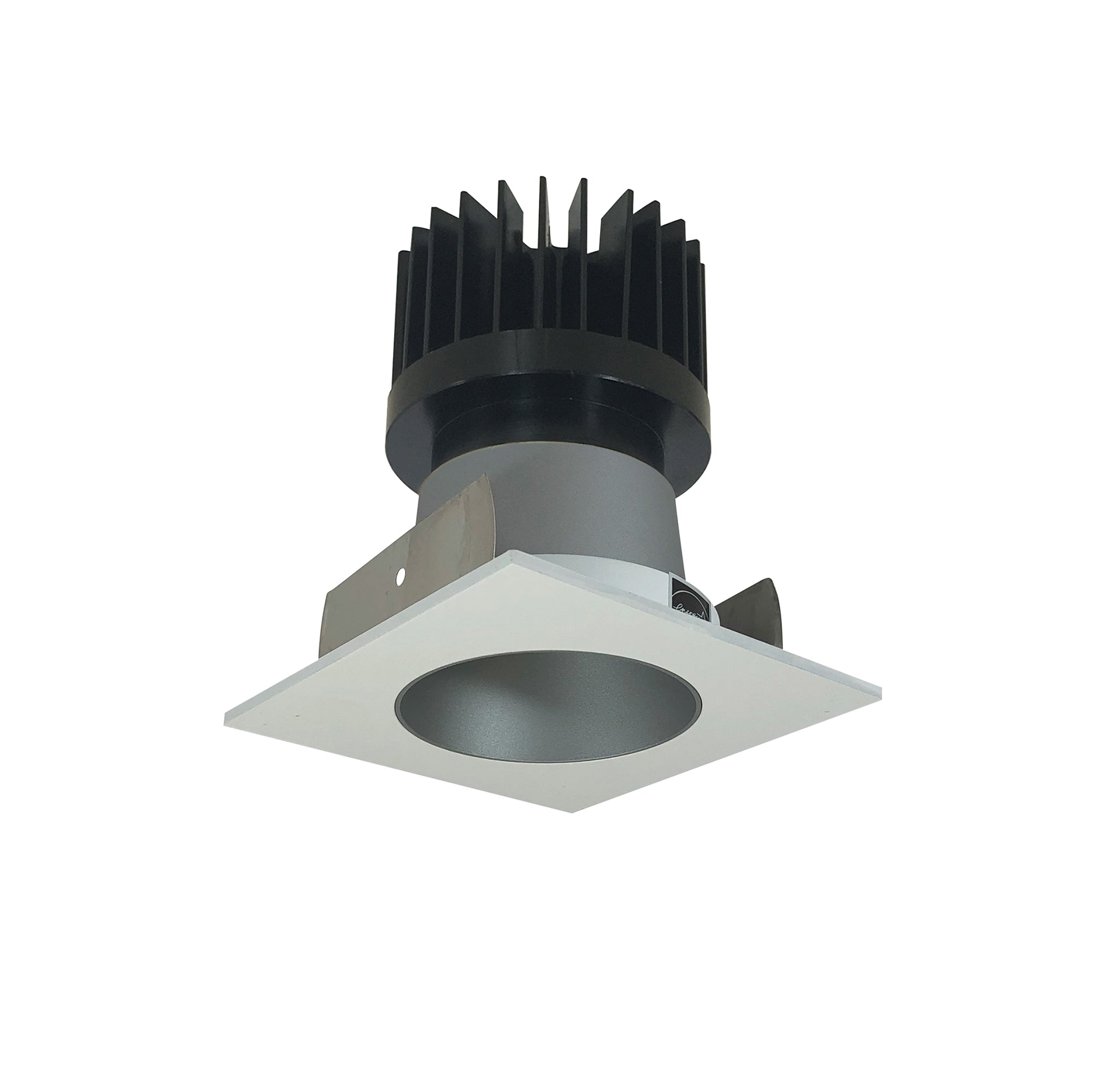 Nora Lighting NIOB-2SNDC30XHW/HL - Recessed - 2 Inch Iolite LED Square Reflector with Round Aperture, 1500lm/2000lm/2500lm (varies by housing), 3000K, Haze Reflector / White Flange