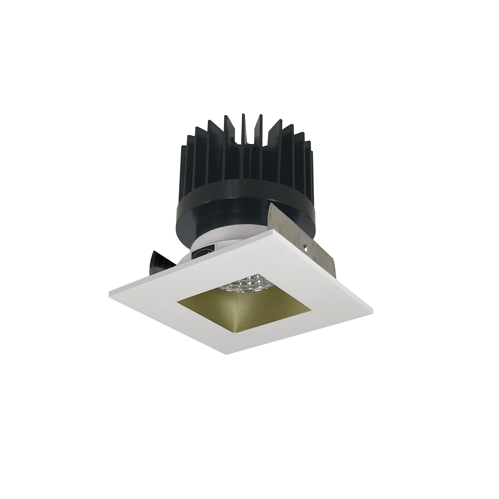 Nora Lighting NIOB-2SNDSQ35XCHMPW/HL - Recessed - 2 Inch Iolite LED Square Reflector with Square Aperture, 1500lm/2000lm/2500lm (varies by housing), 3500K, Champagne Haze Reflector / Matte Powder White Flange