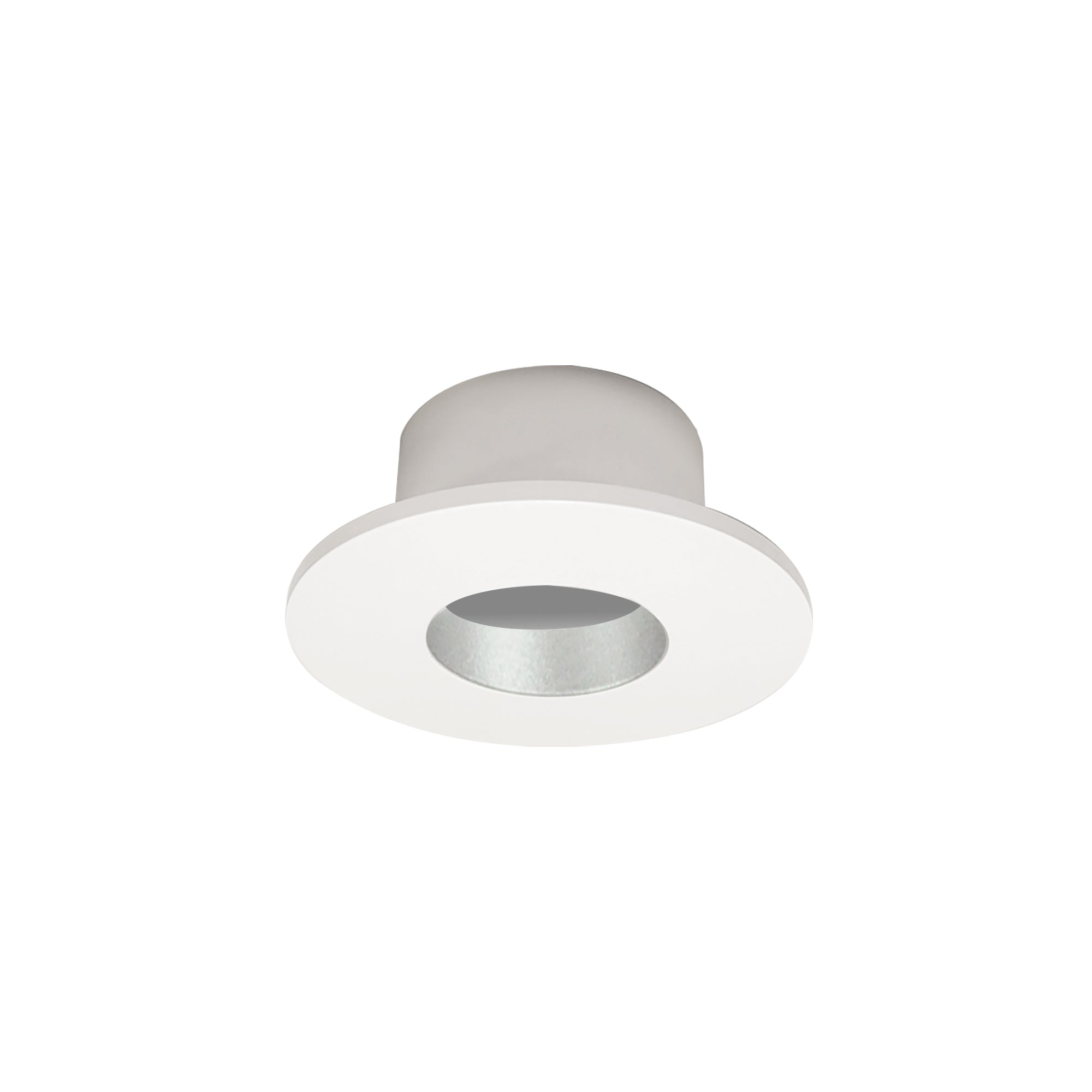 Nora Lighting NIOC-1RNGHW - Recessed - 1 Inch Iolite Can-less Round Downlight Trim, Haze Reflector / White Flange