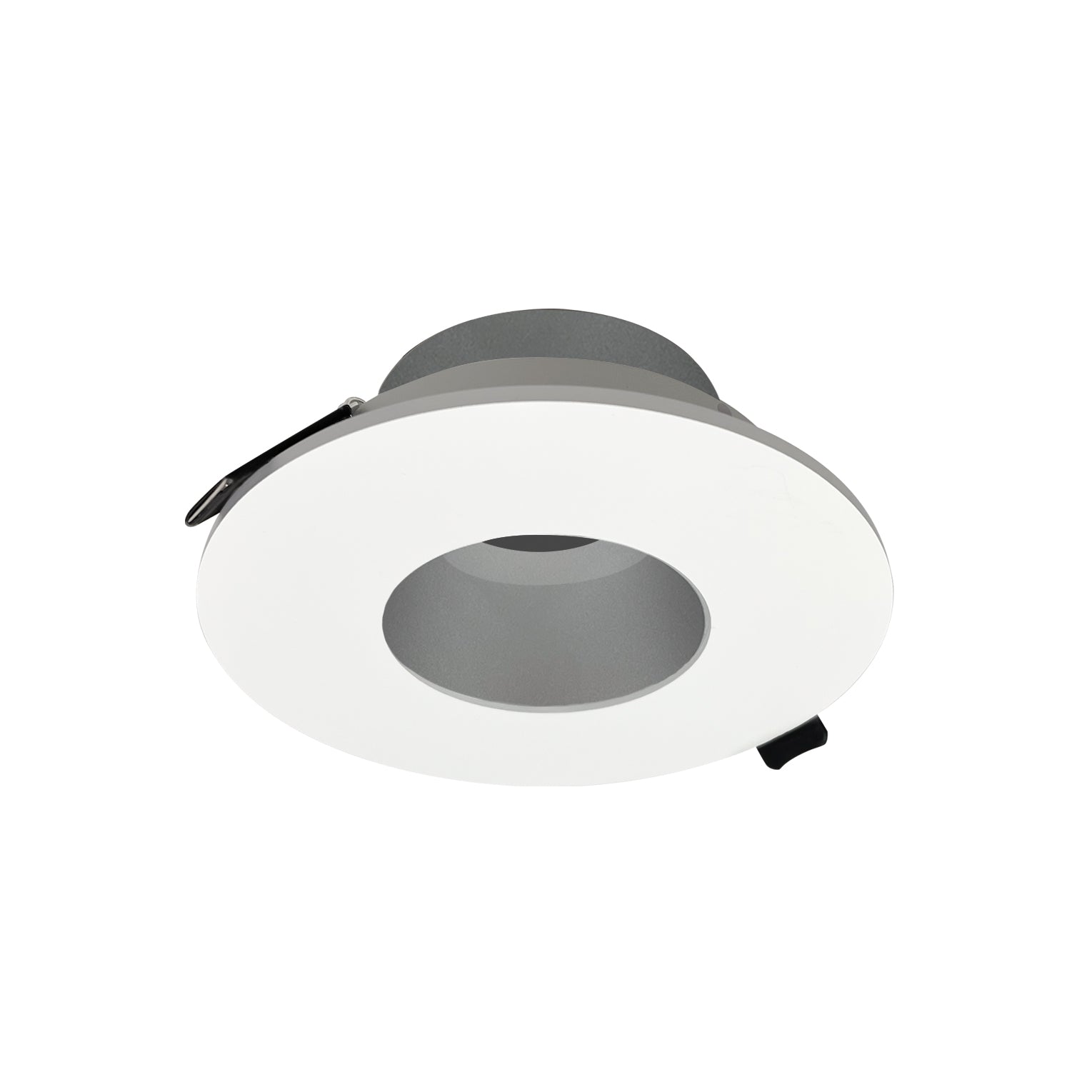 Nora Lighting NIOC-4RPHHZMPW - Recessed - 4 Inch Iolite Can-less Round Pinhole Trim, Haze Pinhole / Matte Powder White Flange