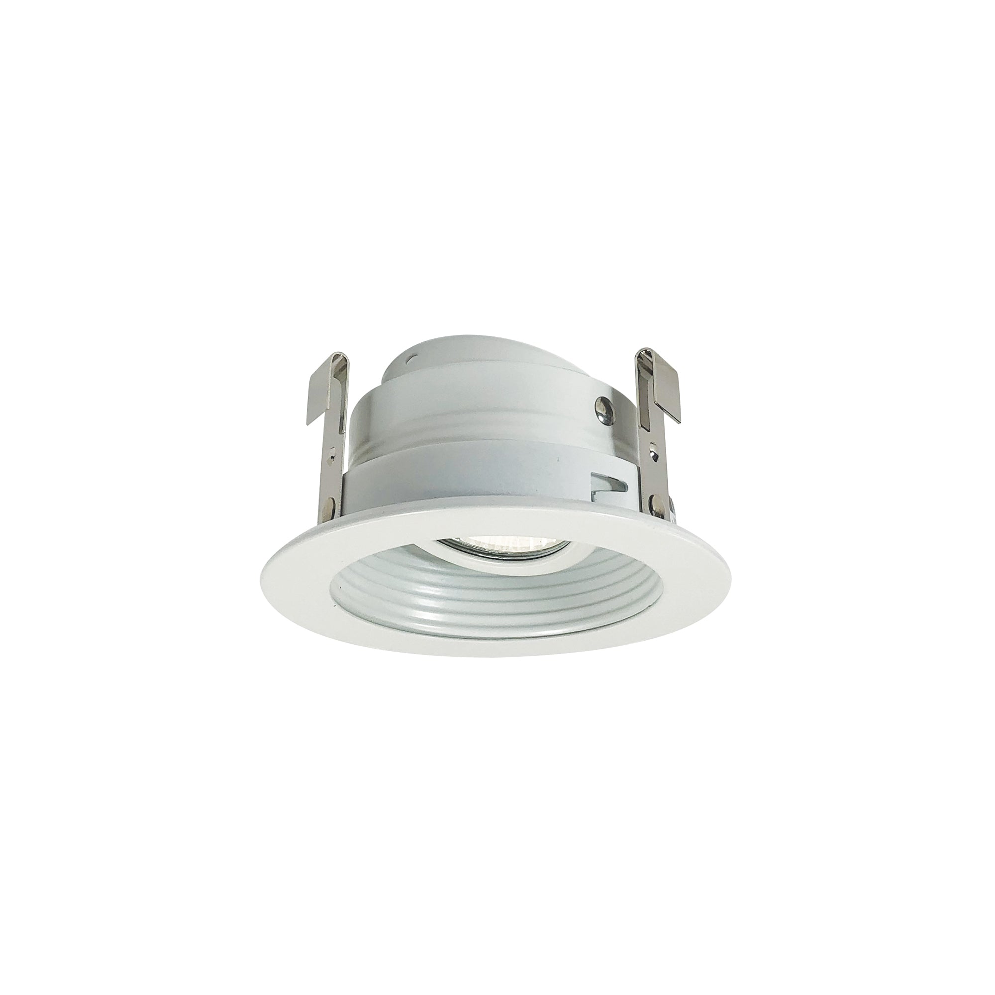 Nora Lighting NL-3310WW - Recessed - 3 Inch Adjustable Stepped Baffle with Metal Ring, White/White