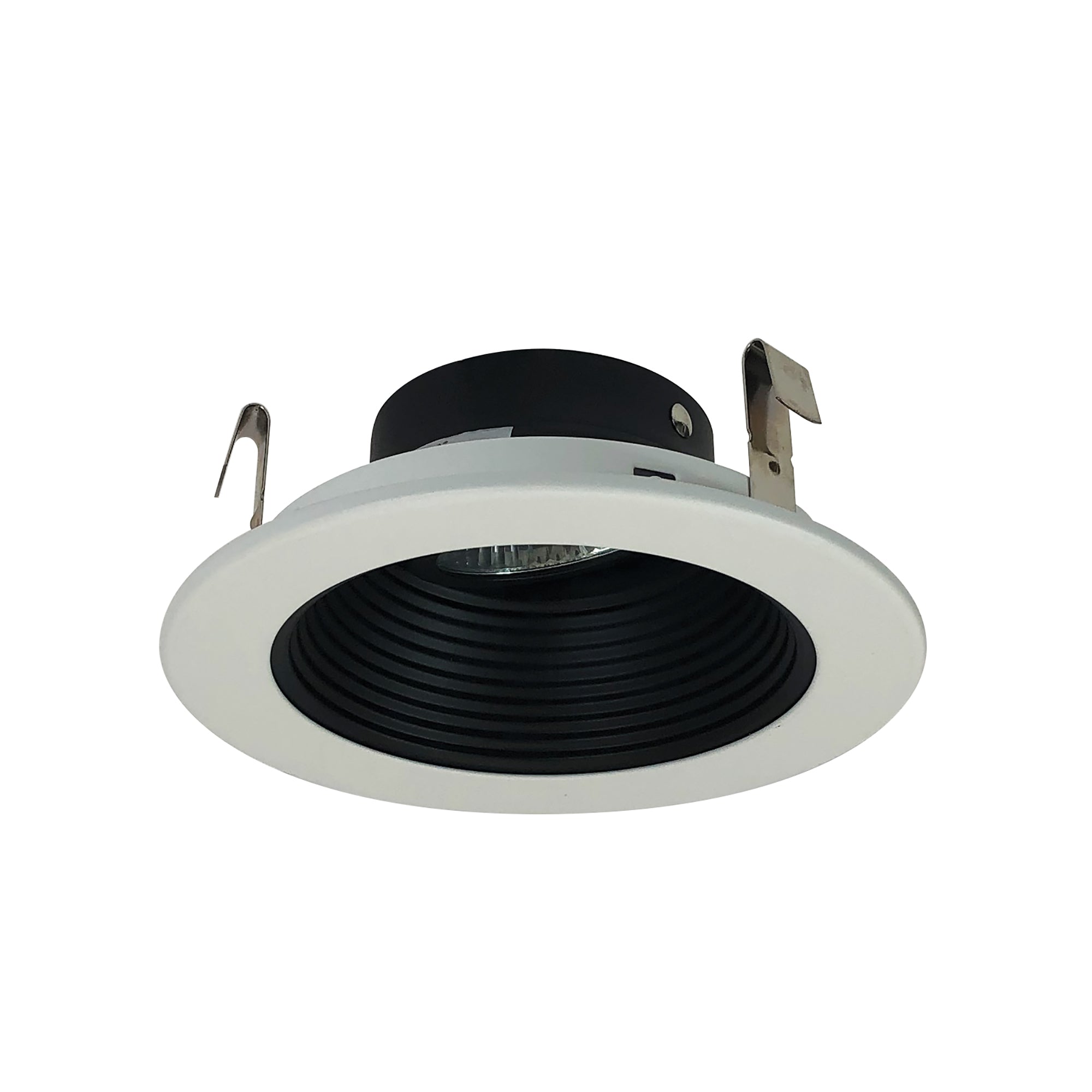 Nora Lighting NL-411 - Recessed - 4 Inch,LV,BLK STEP BAF, WHITE RING