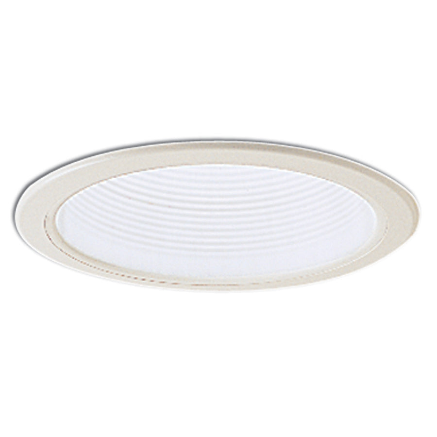 Nora Lighting NL-610W - Recessed - 6 Inch Adjustable Stepped Baffle Trim w/ Plastic Ring, White/White