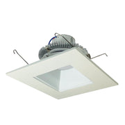 Nora Lighting NLCBC2-65640MPW/10LE4EM - Recessed - 6 Inch Cobalt Click LED Retrofit, Square Reflector, 1000lm / 12W, 4000K, Matte Powder White Reflector / Matte Powder White Flange, 120V-277V input; Triac / ELV / 0-10V dimming, Pre-Wired for Emergency