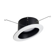 Nora Lighting NLRS-611L1TWB - Recessed - 6 Inch Sloped LED Retrofit Reflector, 1200lm / 15W, Selectable CCT, Black Reflector / White Flange