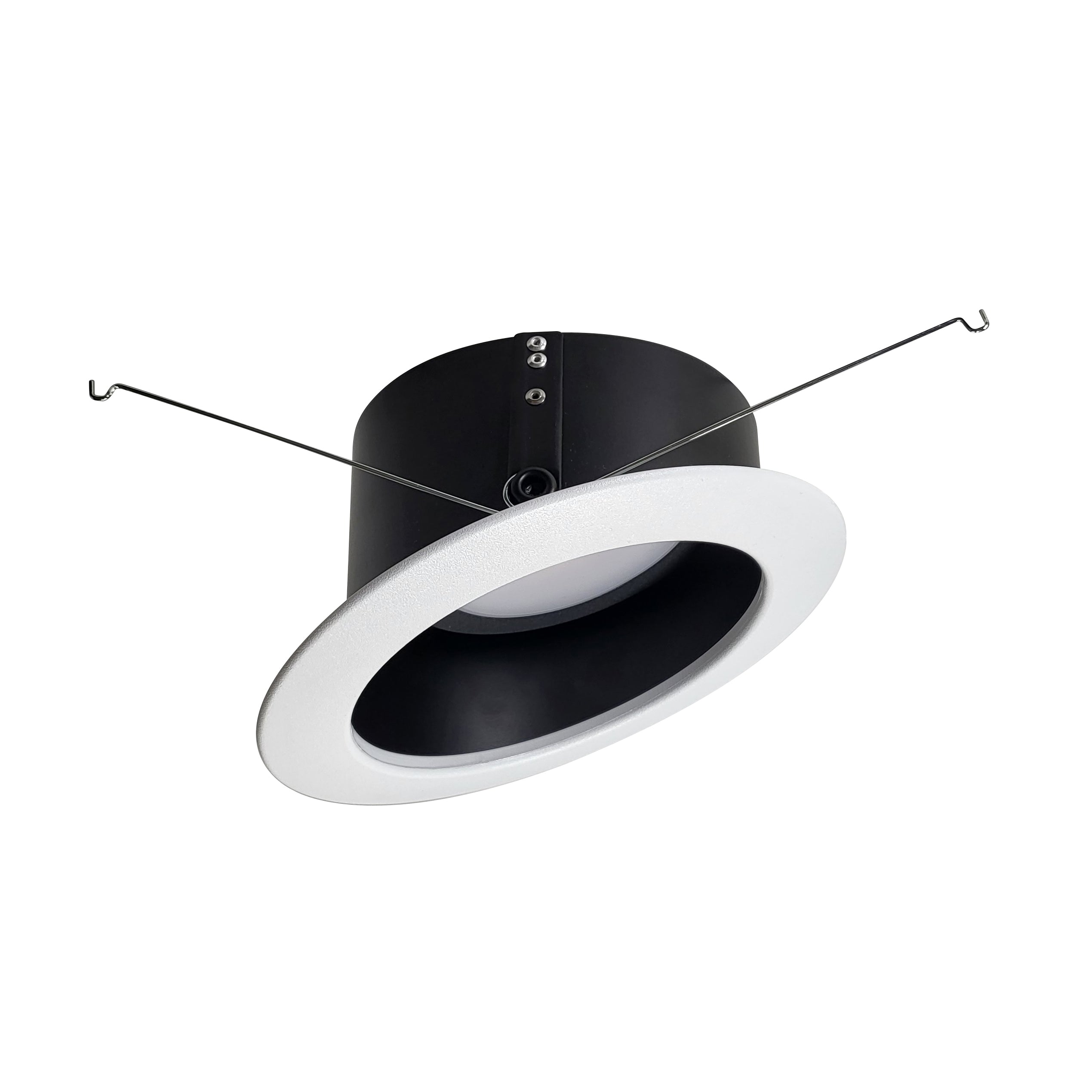 Nora Lighting NLRS-611L1TWB - Recessed - 6 Inch Sloped LED Retrofit Reflector, 1200lm / 15W, Selectable CCT, Black Reflector / White Flange