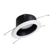 Nora Lighting NLRS-612L1TWB - Recessed - 6 Inch Sloped LED Retrofit Baffle, 1200lm / 15W, Selectable CCT, Black Baffle / White Flange