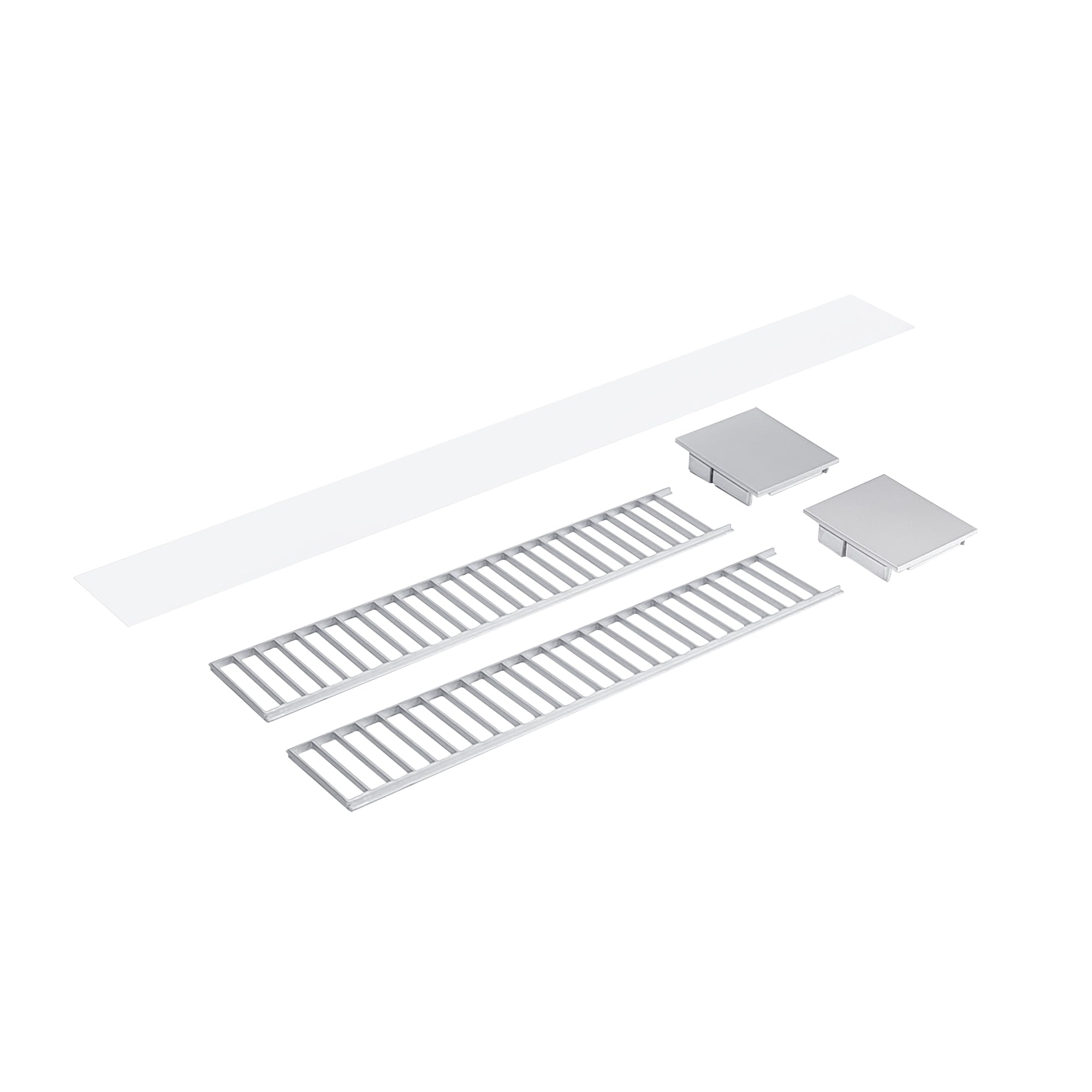 Nora Lighting NLUD-4LOUVAA - Linear - Louver Accessory Set for NLUD-4334, Aluminum Louver, Aluminum End Caps