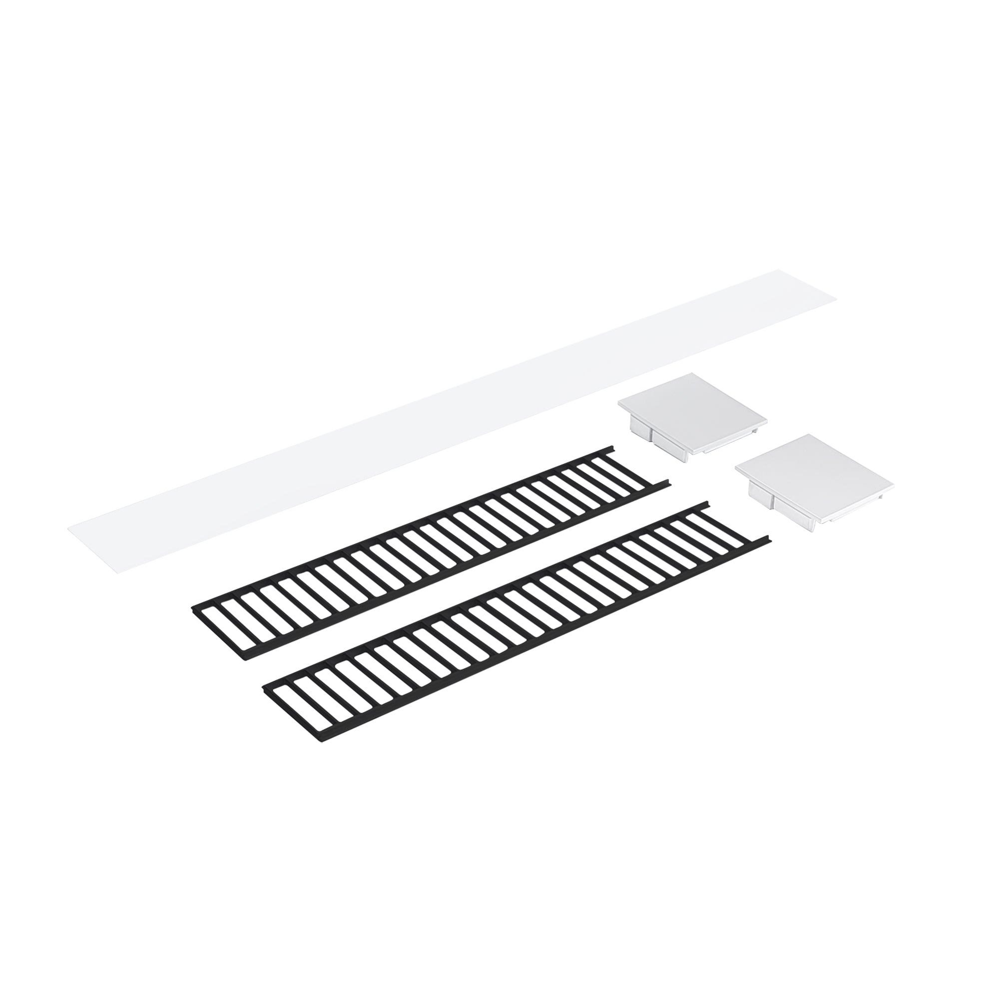 Nora Lighting NLUD-2LOUVBW - Linear - Louver Accessory Set for NLUD-2334, Black Louver, White End Caps