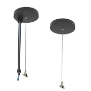 Nora Lighting NLUD-PCCB/6W-20 - Linear - 20' Pendant Power & Aircraft Mounting Kit for NLUD Series, Black Finish, wired for EM