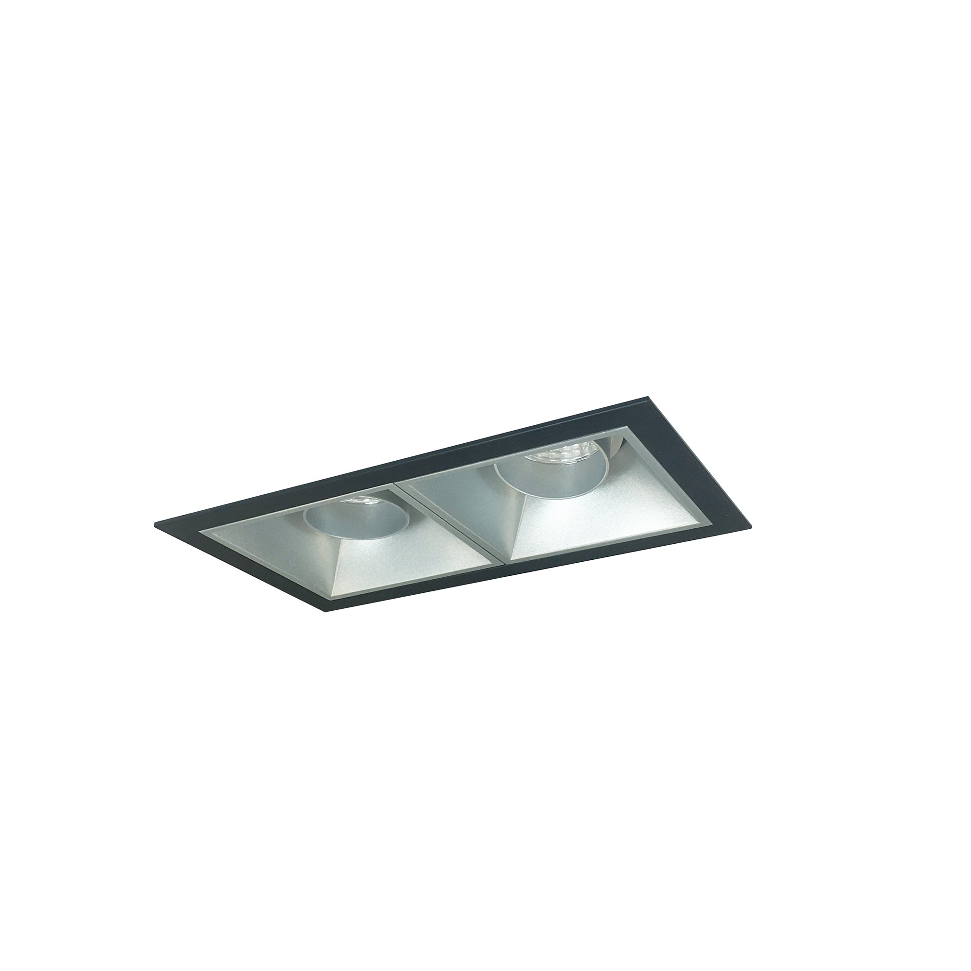 Nora Lighting NMIOT-12-B-AA-50X-10-HZ - Recessed - Iolite MLS 2-Head Trim Kit, Black Flange, 5000K, 1000lm, Haze Adj. Snoot Trims
