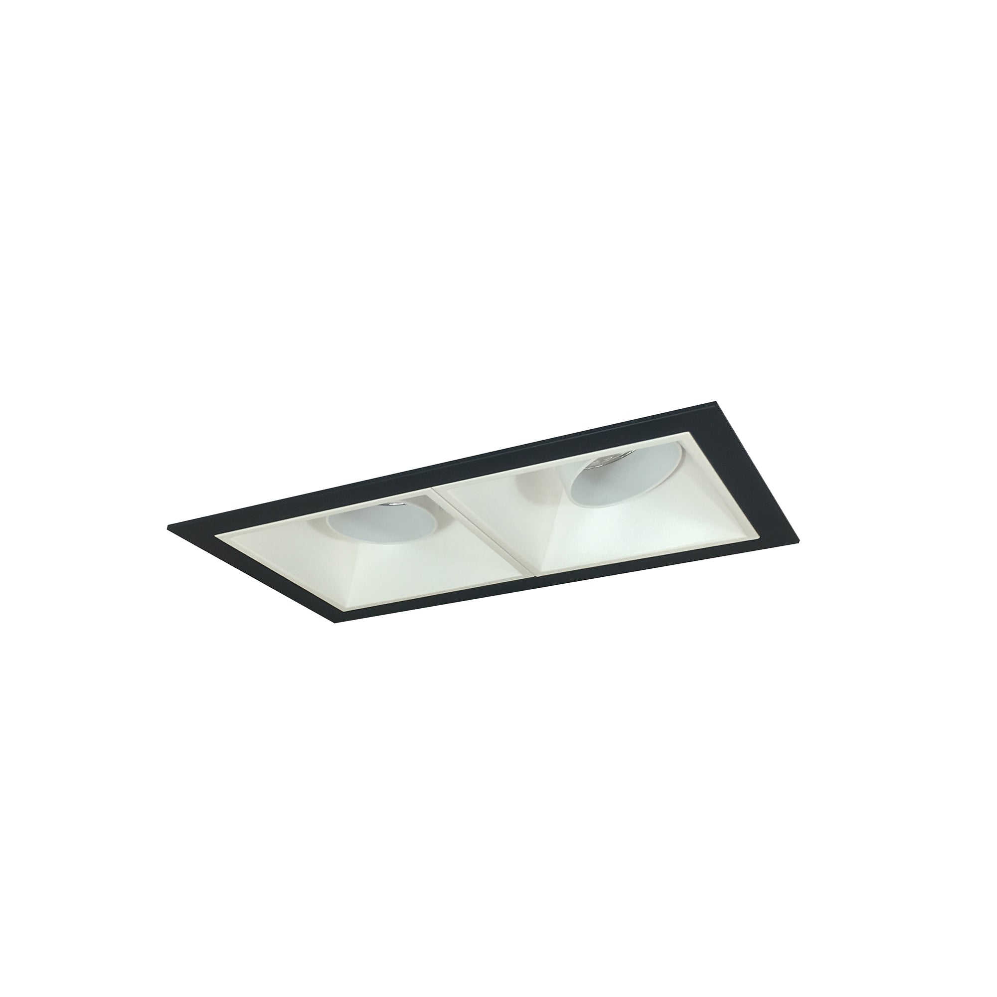 Nora Lighting NMIOT-12-B-AA-30X-10-MPW - Recessed - Iolite MLS 2-Head Trim Kit, Black Flange, 3000K, 1000lm, MPW Adj. Snoot Trims
