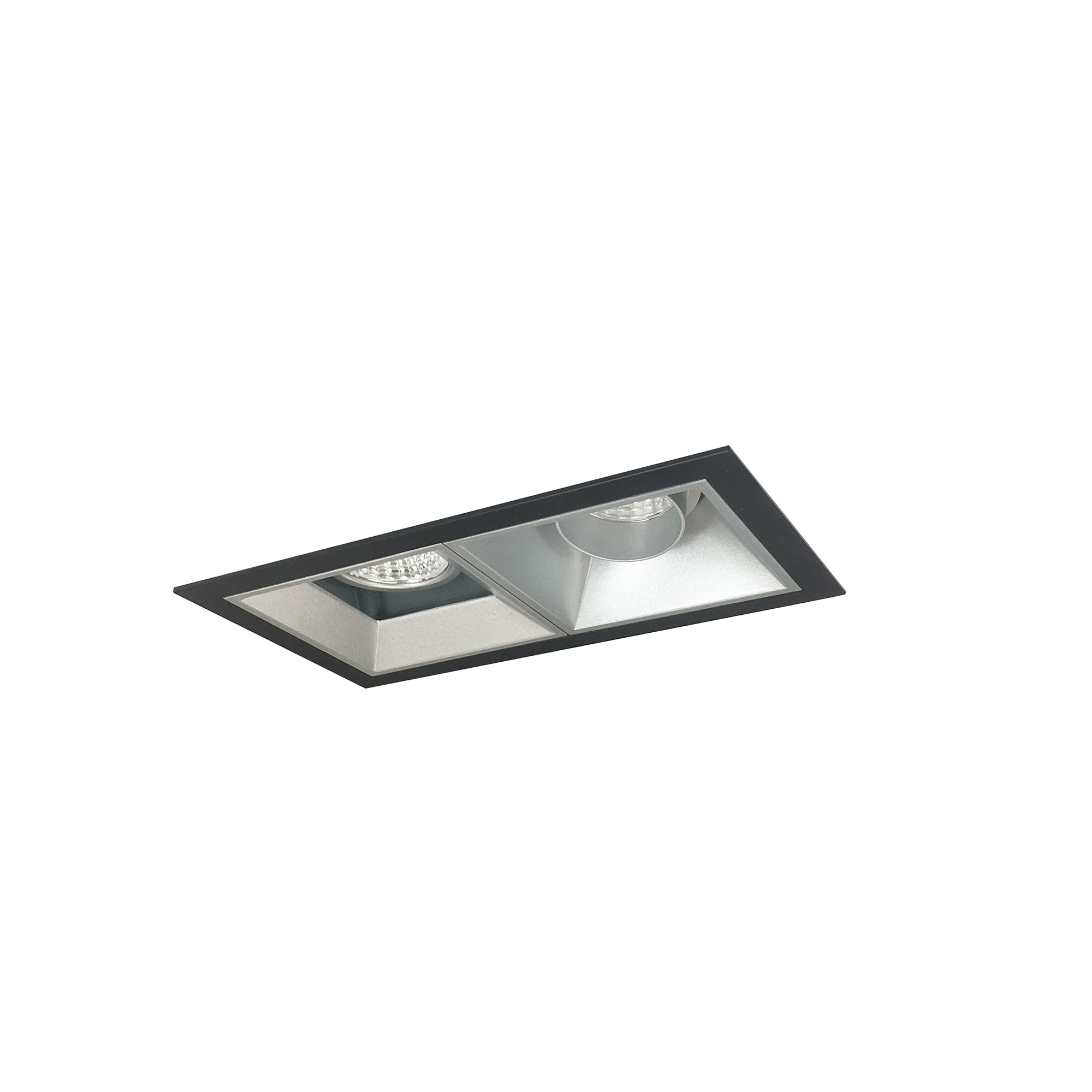 Nora Lighting NMIOT-12-B-AF-30X-10-HZ - Recessed - Iolite MLS 2-Head Trim Kit, Black Flange, 3000K, 1000lm, Haze Adj. Snoot/Fixed Downlt. Trims