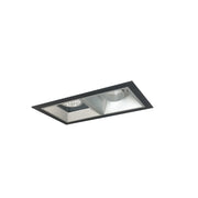 Nora Lighting NMIOT-12-B-AF-35X-10-HZ - Recessed - Iolite MLS 2-Head Trim Kit, Black Flange, 3500K, 1000lm, Haze Adj. Snoot/Fixed Downlt. Trims