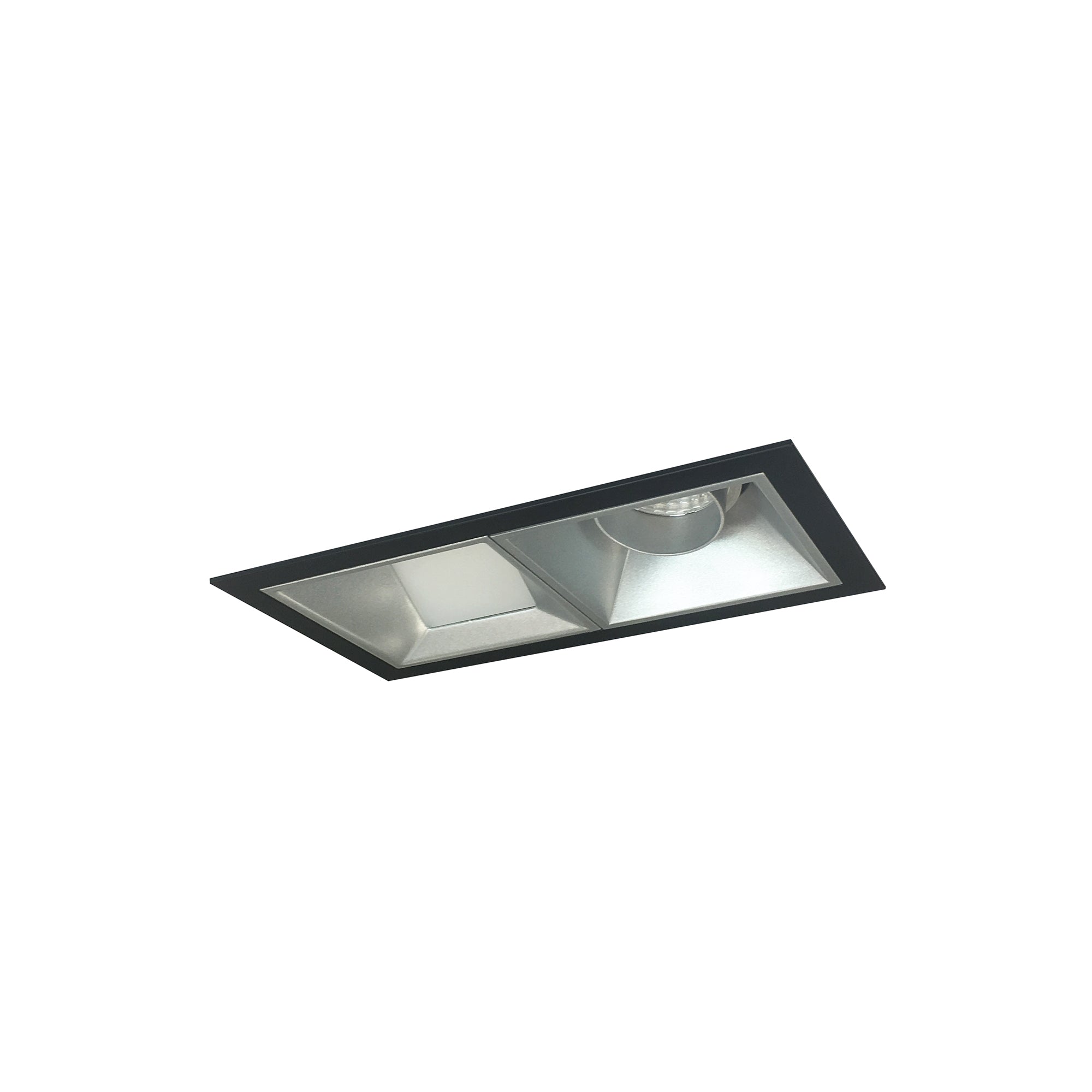 Nora Lighting NMIOT-12-B-AW-CDX-10-HZ - Recessed - Iolite MLS 2-Head Trim Kit, Black Flange, Comfort Dim, 800lm, Haze Adj. Snoot/Wall Wash Trims