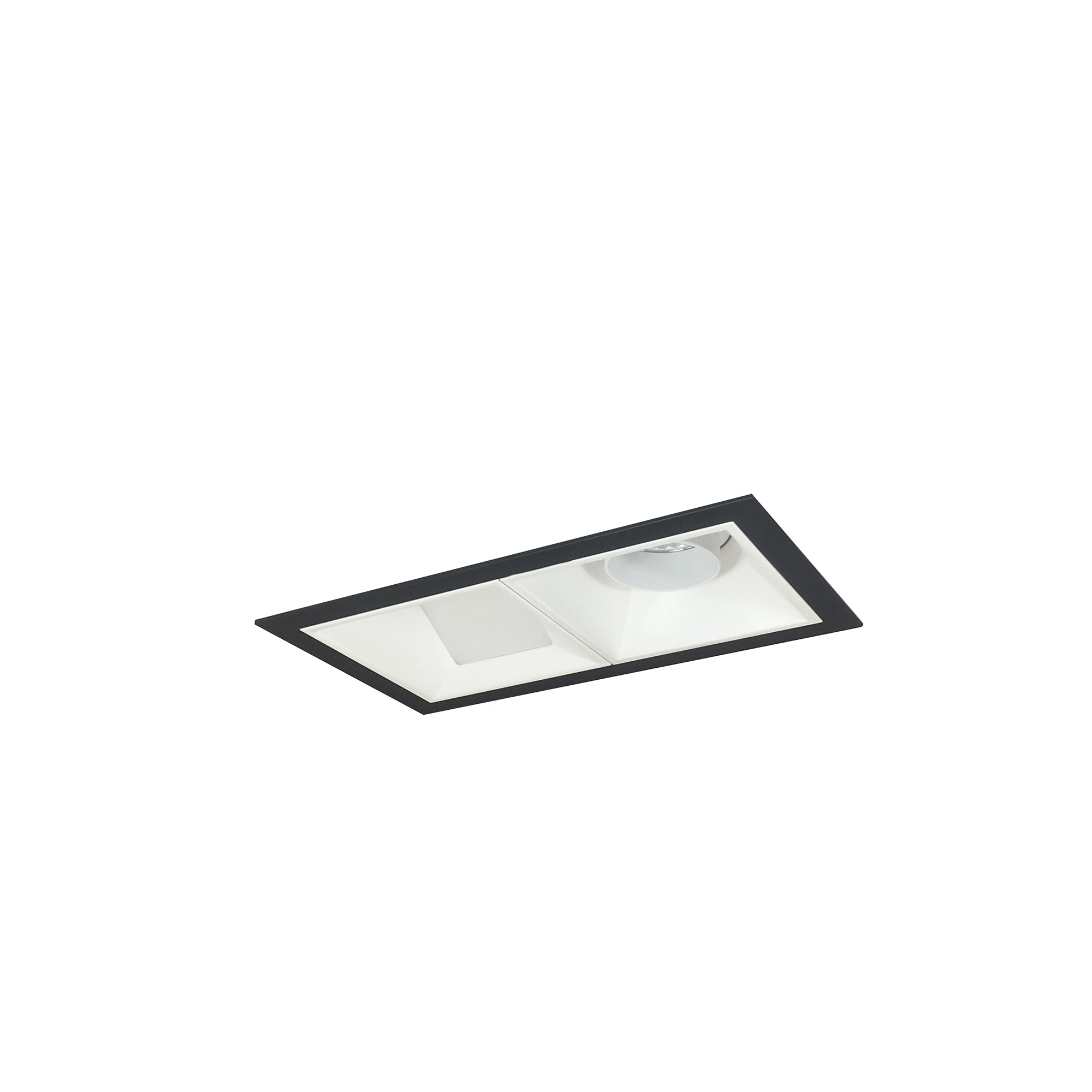 Nora Lighting NMIOT-12-B-AW-30X-10-MPW - Recessed - Iolite MLS 2-Head Trim Kit, Black Flange, 3000K, 1000lm, MPW Adj. Snoot/Wall Wash Trims