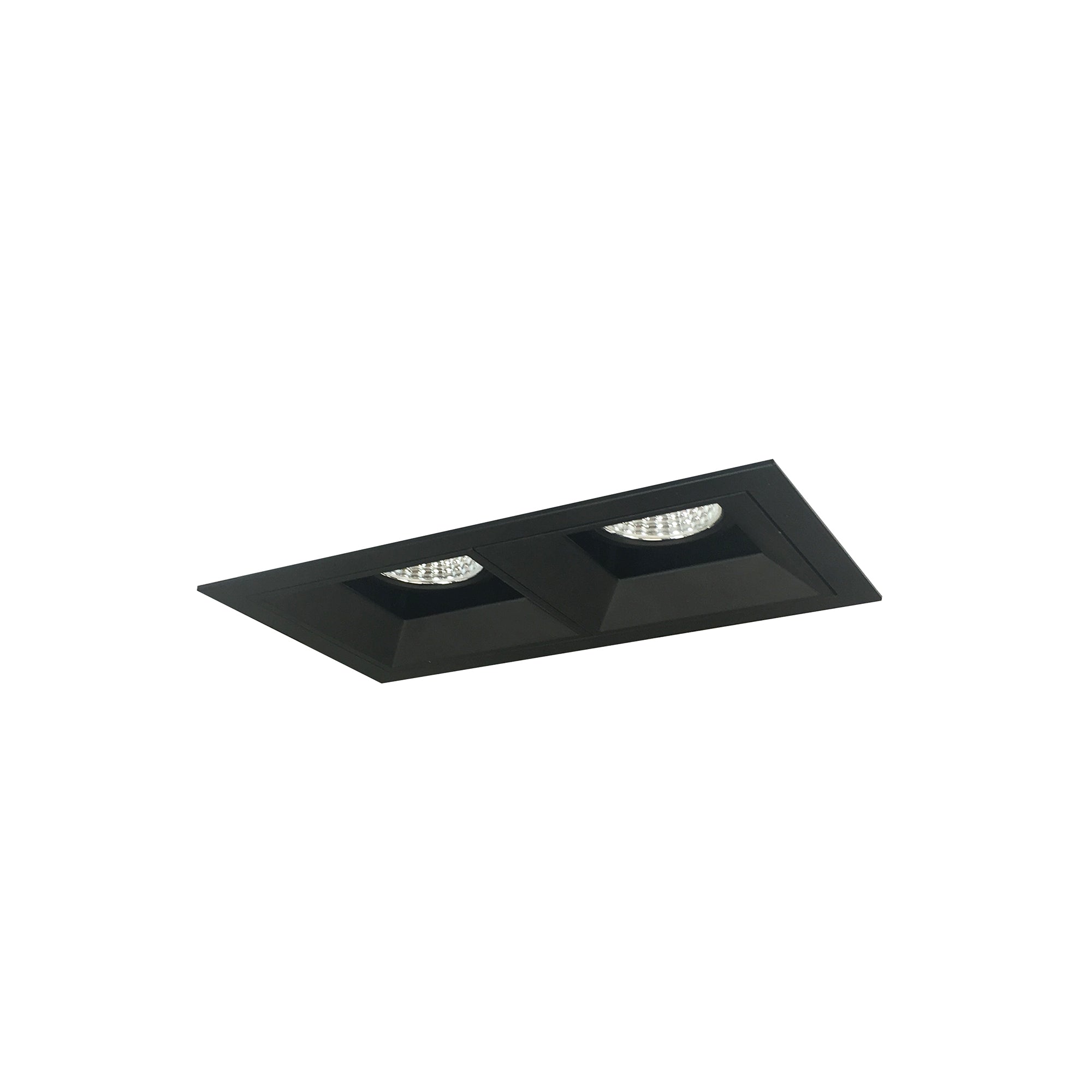 Nora Lighting NMIOT-12-B-FF-35X-10-B - Recessed - Iolite MLS 2-Head Trim Kit, Black Flange, 3500K, 1000lm, Black Fixed Downlt. Trims