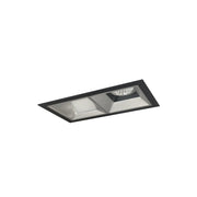 Nora Lighting NMIOT-12-B-FW-35X-10-HZ - Recessed - Iolite MLS 2-Head Trim Kit, Black Flange, 3500K, 1000lm, Haze Fixed Downlt./Wall Wash Trims