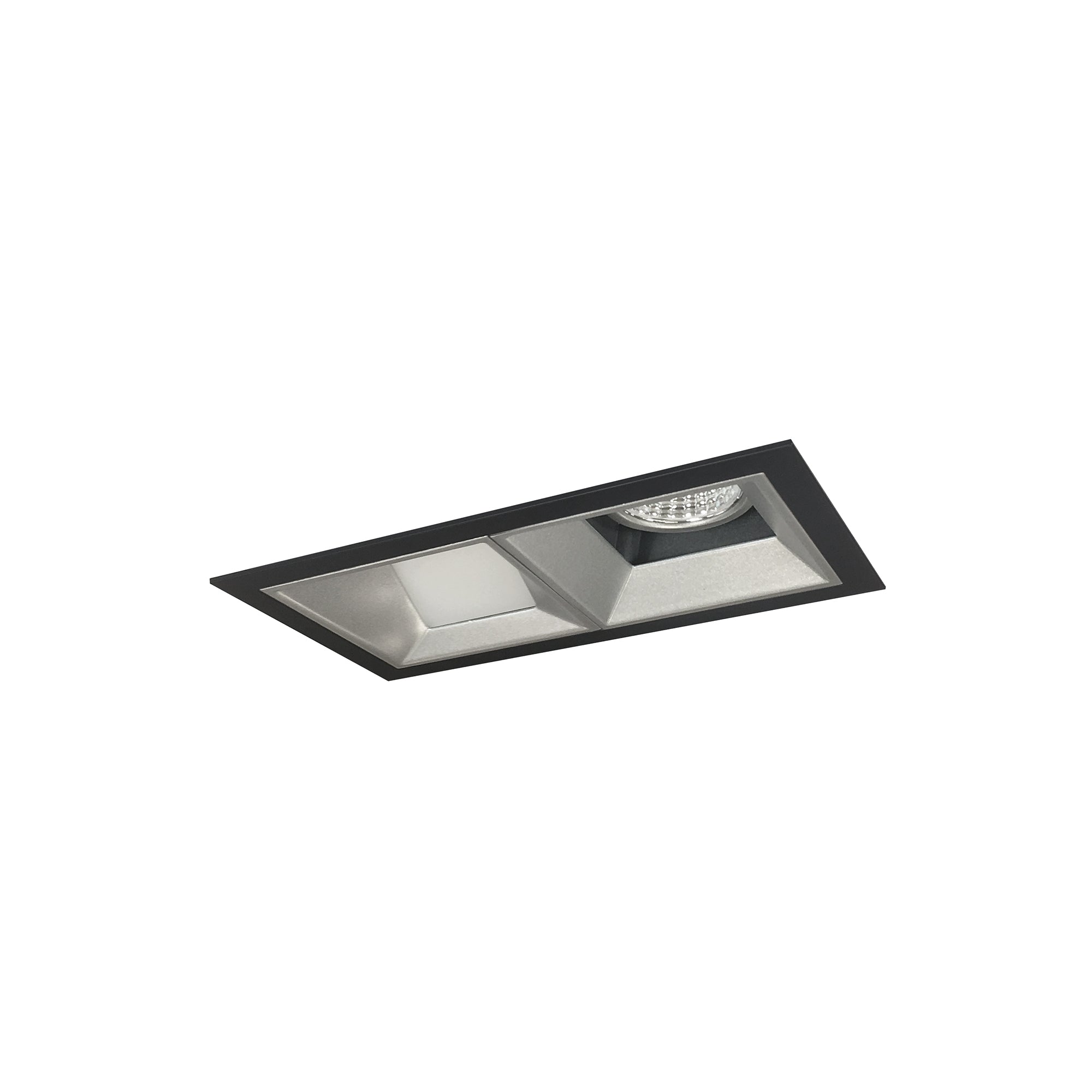 Nora Lighting NMIOT-12-B-FW-35X-10-HZ - Recessed - Iolite MLS 2-Head Trim Kit, Black Flange, 3500K, 1000lm, Haze Fixed Downlt./Wall Wash Trims