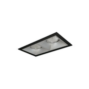 Nora Lighting NMIOT-12-B-GG-27X-10-HZ - Recessed - Iolite MLS 2-Head Trim Set, Black Flange, 2700K, 1000lm, Haze Adj. Gimbal Trims