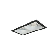 Nora Lighting NMIOT-12-B-GG-35X-10-MPW - Recessed - Iolite MLS 2-Head Trim Set, Black Flange, 3500K, 1000lm, MPW Adj. Gimbal Trims