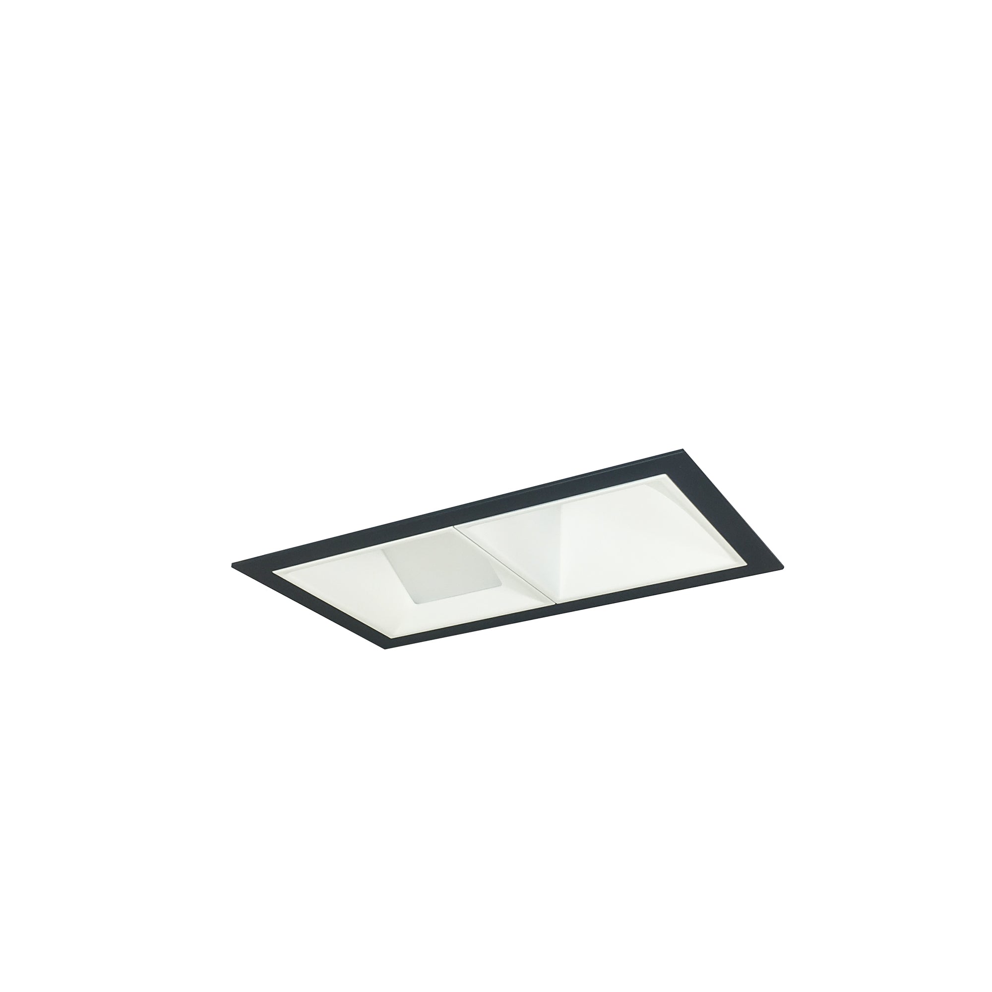 Nora Lighting NMIOT-12-B-WW-40X-10-MPW - Recessed - Iolite MLS 2-Head Trim Kit, Black Flange, 4000K, 1000lm, MPW Wall Wash Trims