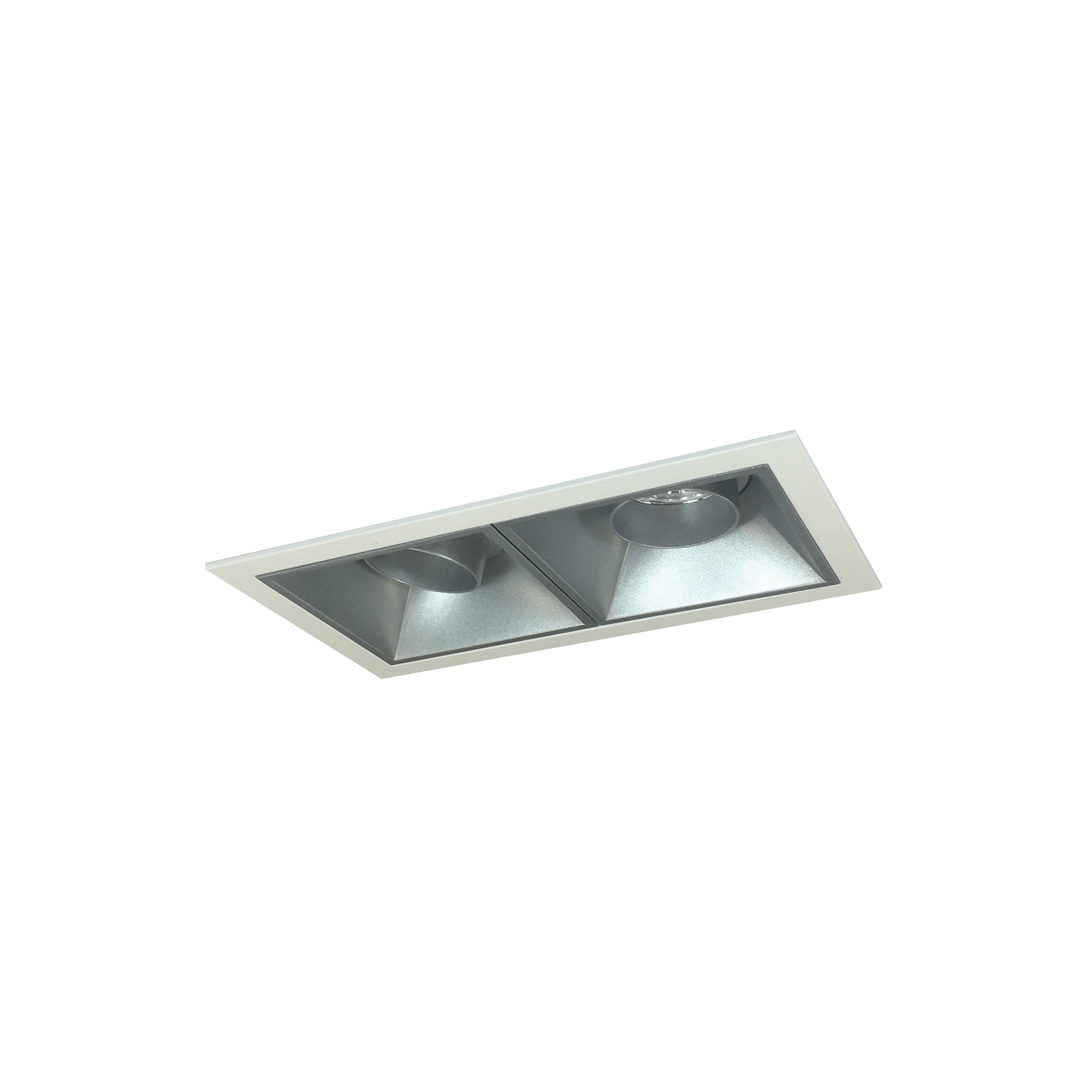 Nora Lighting NMIOT-12-MPW-AA-CDX-10-HZ - Recessed - Iolite MLS 2-Head Trim Kit, MPW Flange, Comfort Dim, 800lm, Haze Adj. Snoot Trims