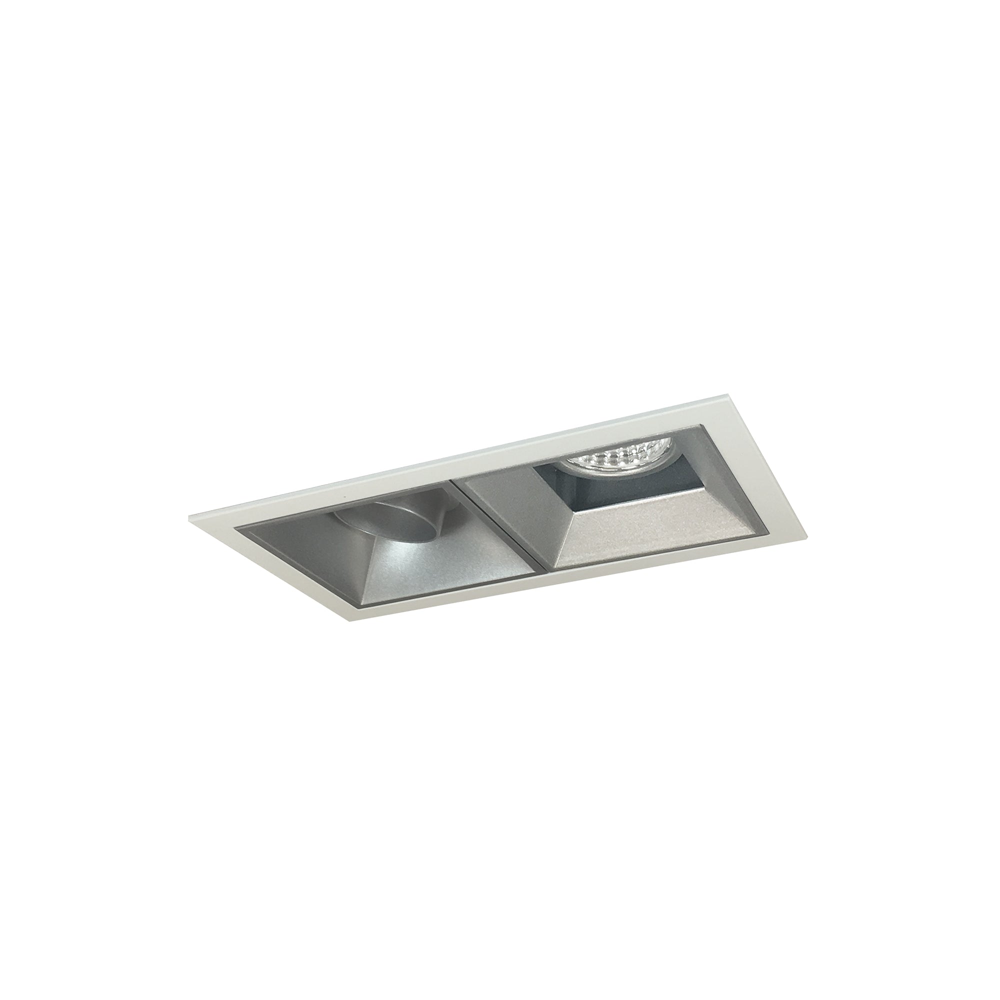 Nora Lighting NMIOT-12-MPW-AF-CDX-10-HZ - Recessed - Iolite MLS 2-Head Trim Kit, MPW Flange, Comfort Dim, 800lm, Haze Adj. Snoot/Fixed Downlt. Trims