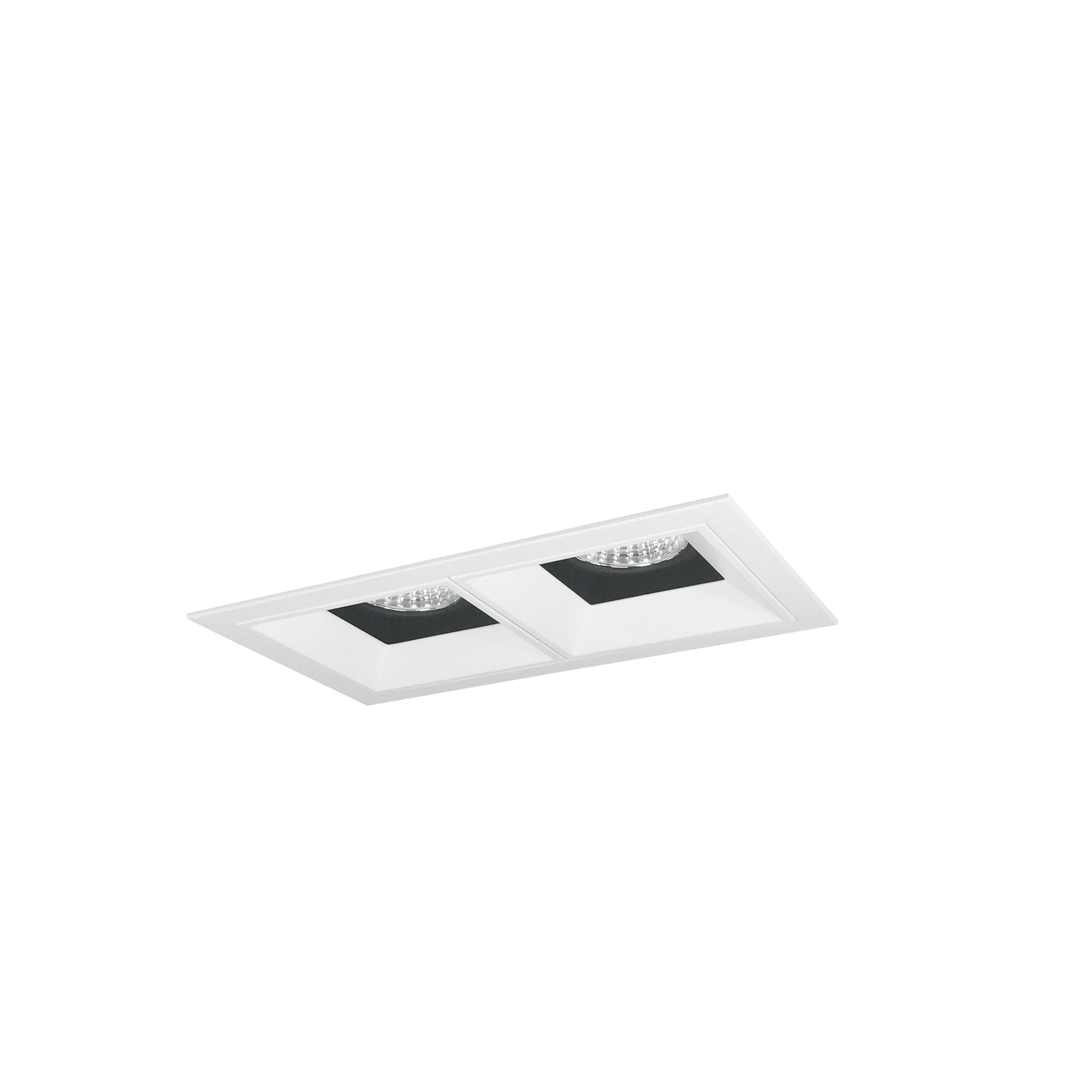 Nora Lighting NMIOT-12-MPW-FF-27X-10-BMPW - Recessed - Iolite MLS 2-Head Trim Kit, MPW Flange, 2700K, 1000lm, Black/MPW Fixed Downlt. Trims