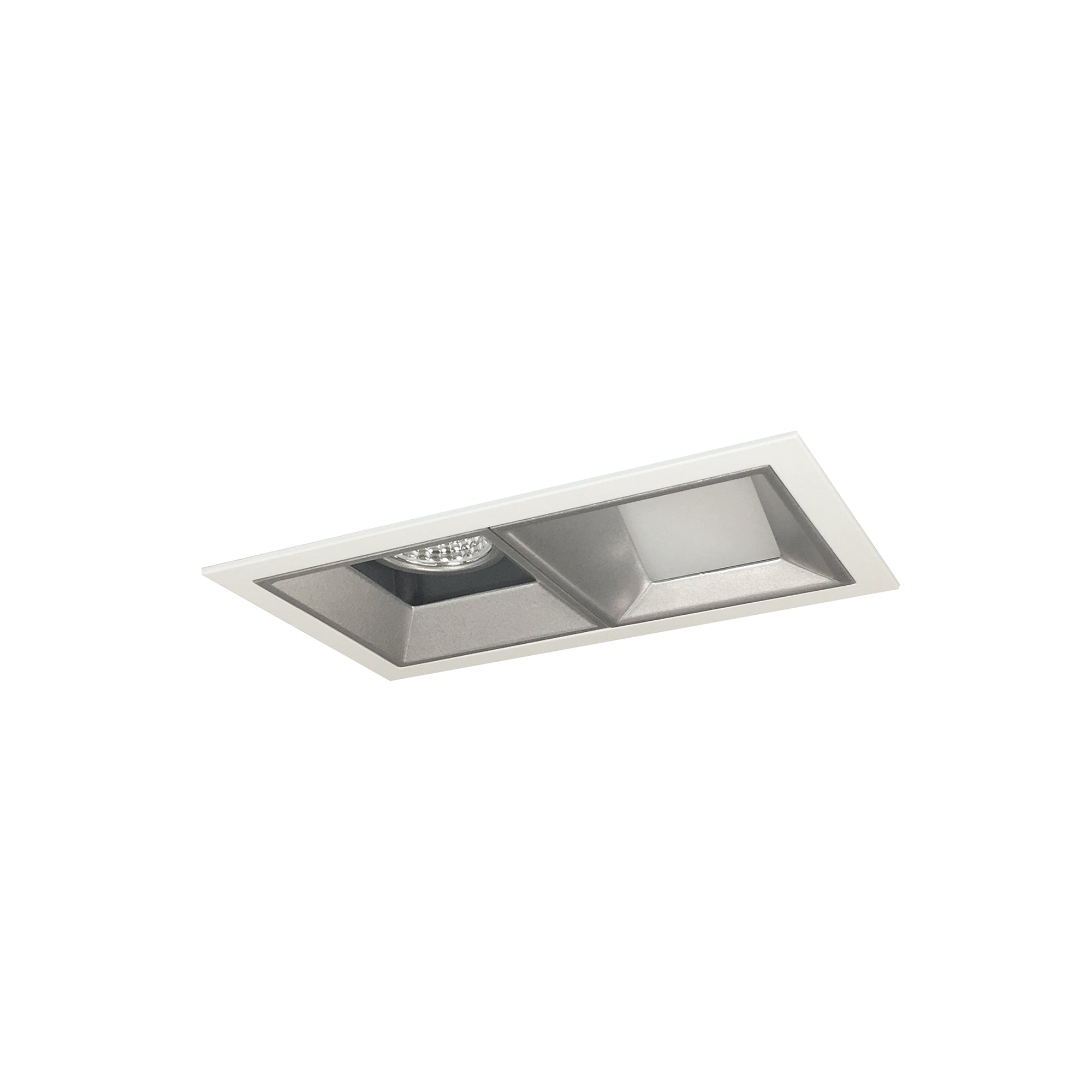 Nora Lighting NMIOT-12-MPW-FW-35X-10-HZ - Recessed - Iolite MLS 2-Head Trim Kit, MPW Flange, 3500K, 1000lm, Haze Fixed Downlt./Wall Wash Trims