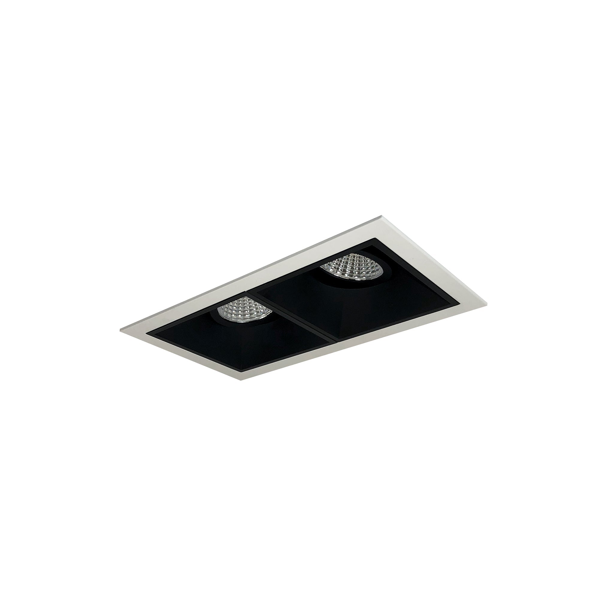 Nora Lighting NMIOT-12-MPW-GG-CDX-10-B - Recessed - Iolite MLS 2-Head Trim Set, MPW Flange, Comfort Dim, 800lm, Black Adj. Gimbal Trims