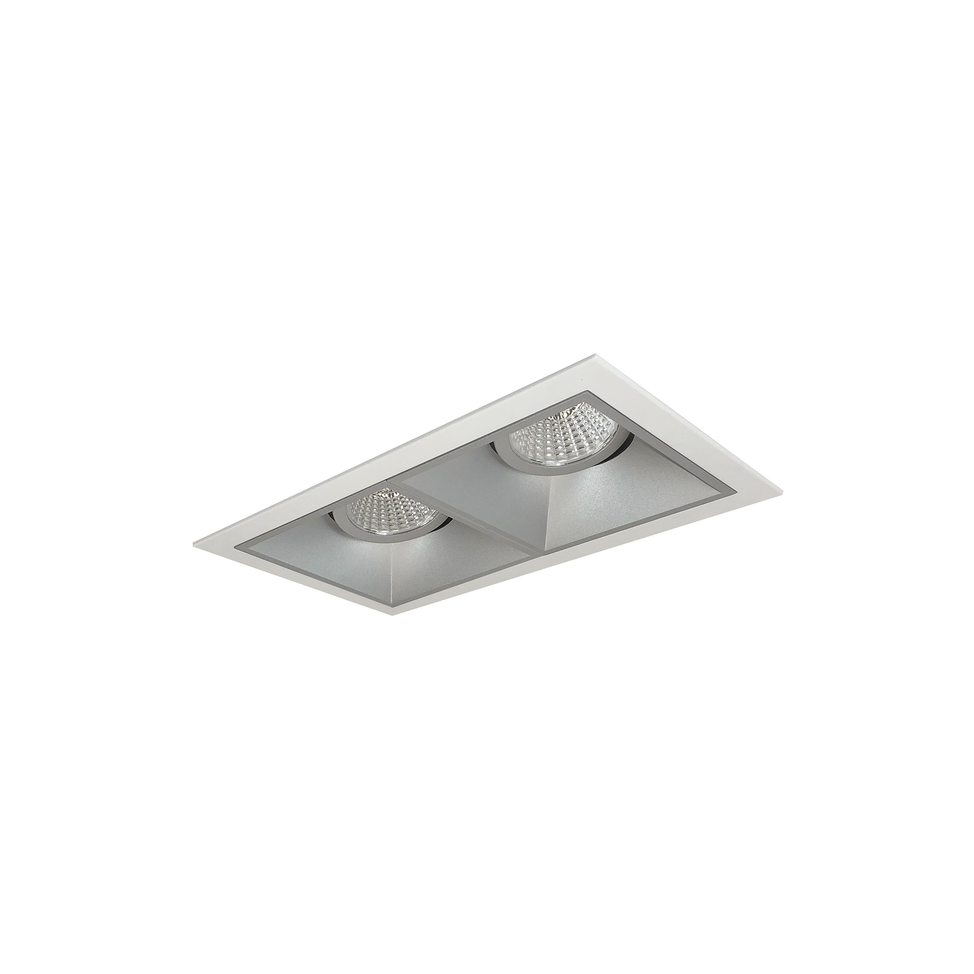Nora Lighting NMIOT-12-MPW-GG-CDX-10-HZ - Recessed - Iolite MLS 2-Head Trim Set, MPW Flange, Comfort Dim, 800lm, Haze Adj. Gimbal Trims