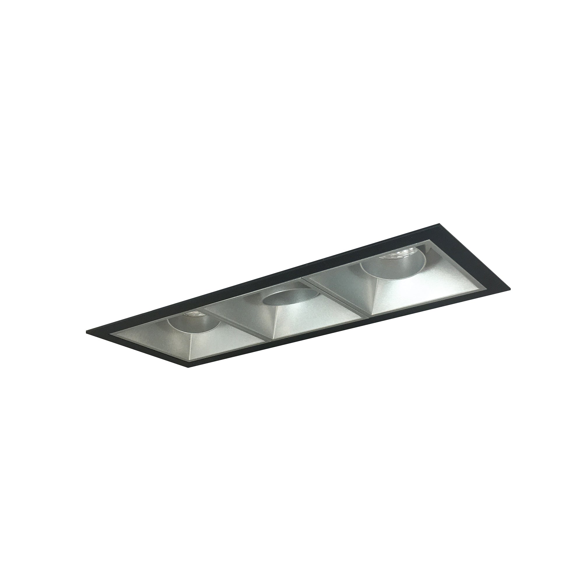 Nora Lighting NMIOT-13-B-AAA-27X-10-HZ - Recessed - Iolite MLS 3-Head Trim Kit, Black Flange, 2700K, 1000lm, Haze Adj. Snoot Trims