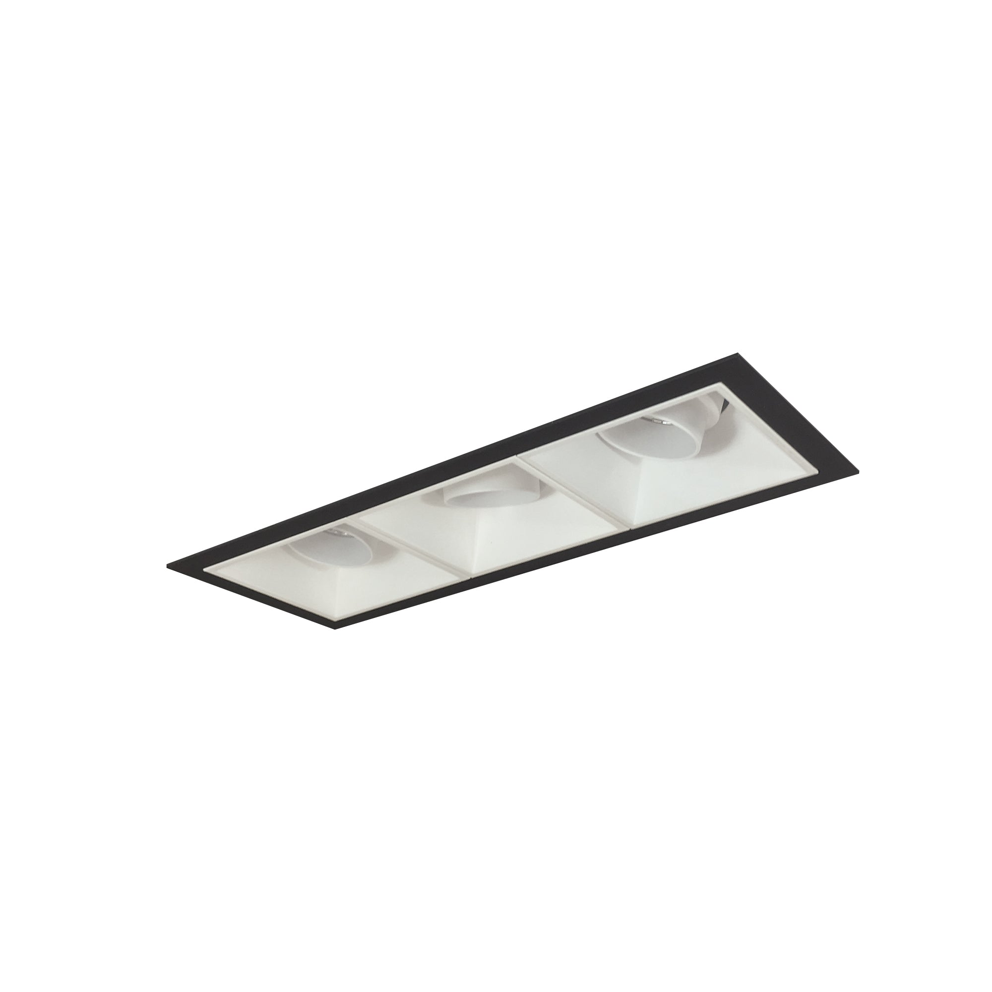 Nora Lighting NMIOT-13-B-AAA-50X-10-MPW - Recessed - Iolite MLS 3-Head Trim Kit, Black Flange, 5000K, 1000lm, MPW Adj. Snoot Trims