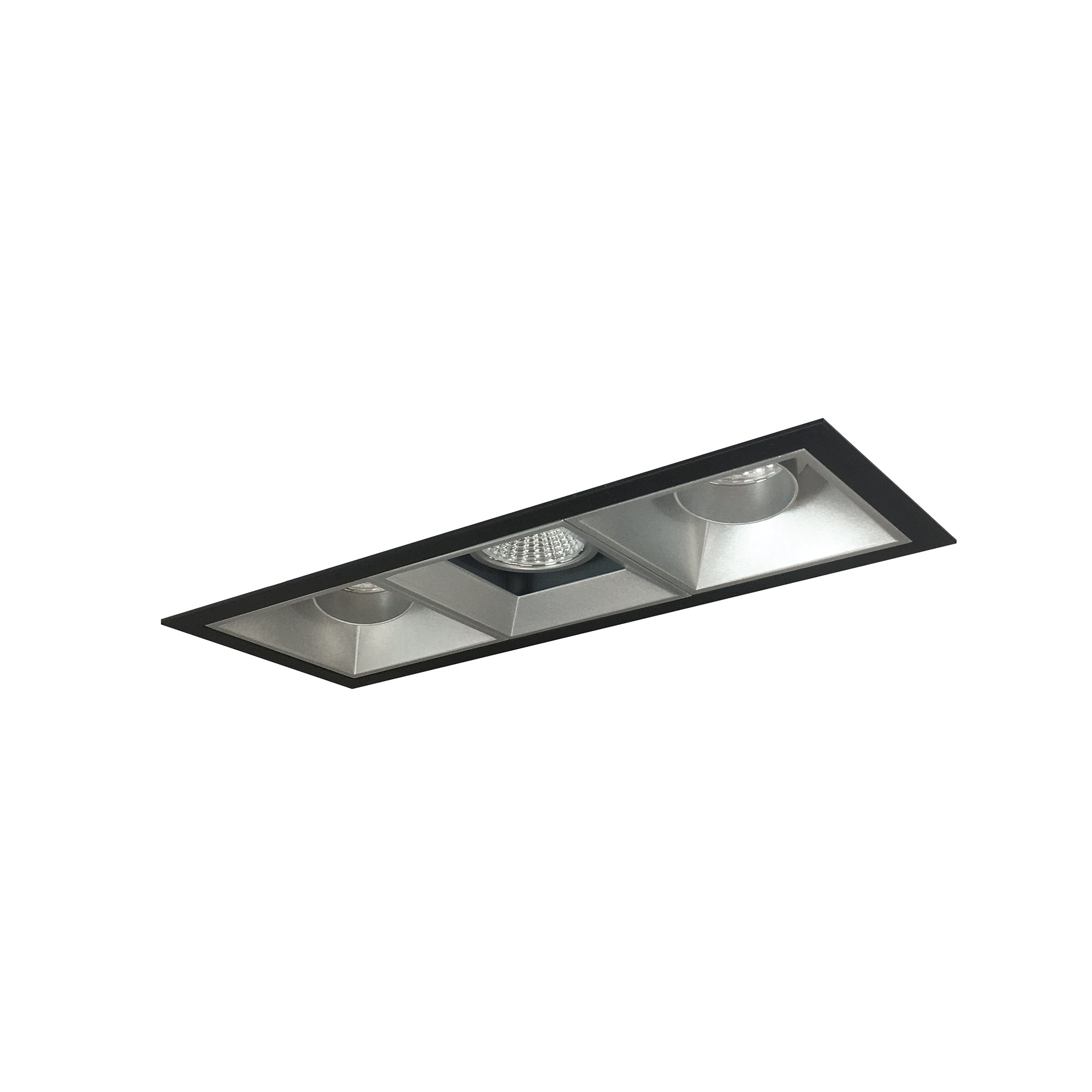 Nora Lighting NMIOT-13-B-AAF-CDX-10-HZ - Recessed - Iolite MLS 3-Head Trim Kit, Black Flange, Comfort Dim, 800lm, Haze Adj. Snoot/Fixed Downlt. Trims
