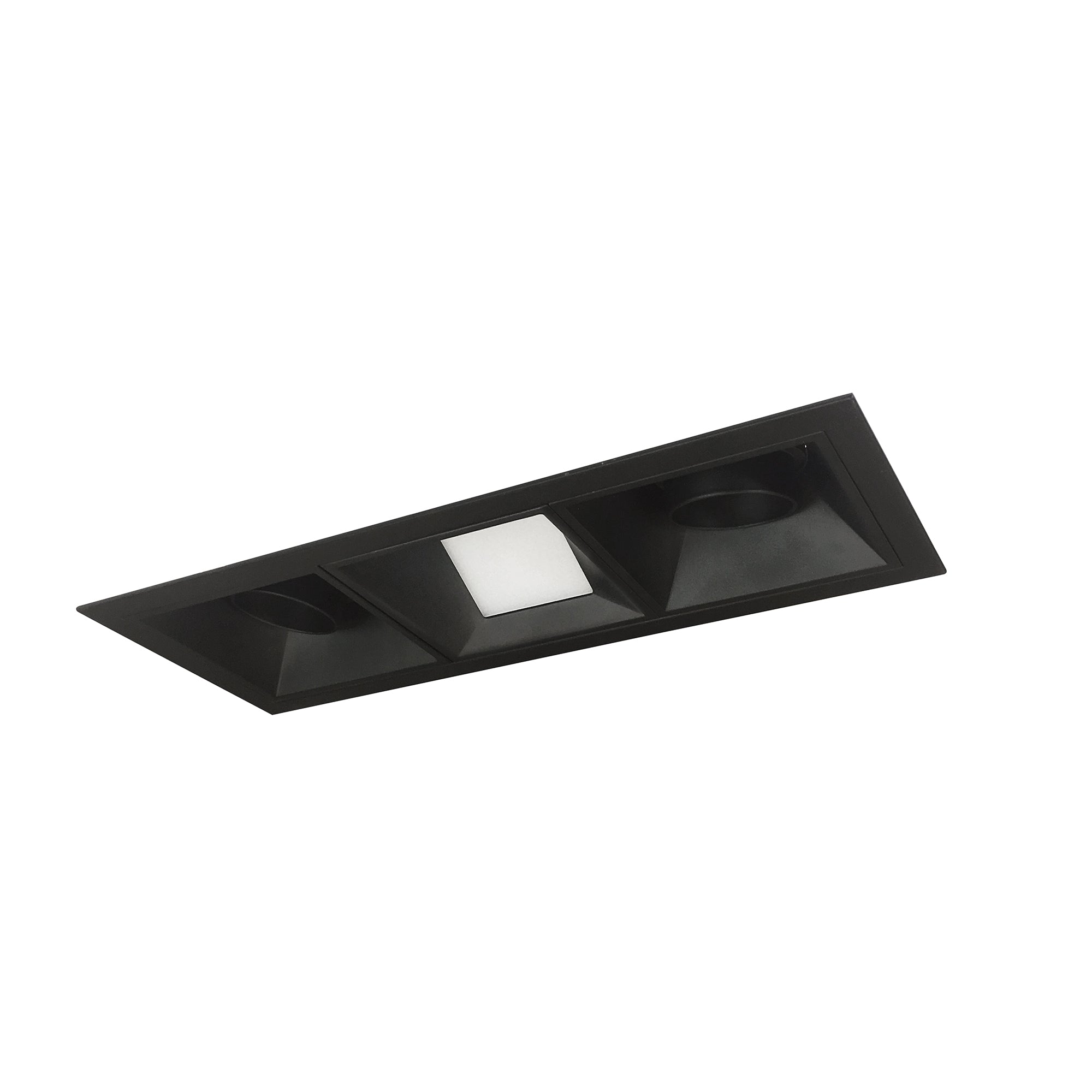 Nora Lighting NMIOT-13-B-AAW-CDX-10-B - Recessed - Iolite MLS 3-Head Trim Kit, Black Flange, Comfort Dim, 800lm, Black Adj. Snoot/Wall Wash Trims