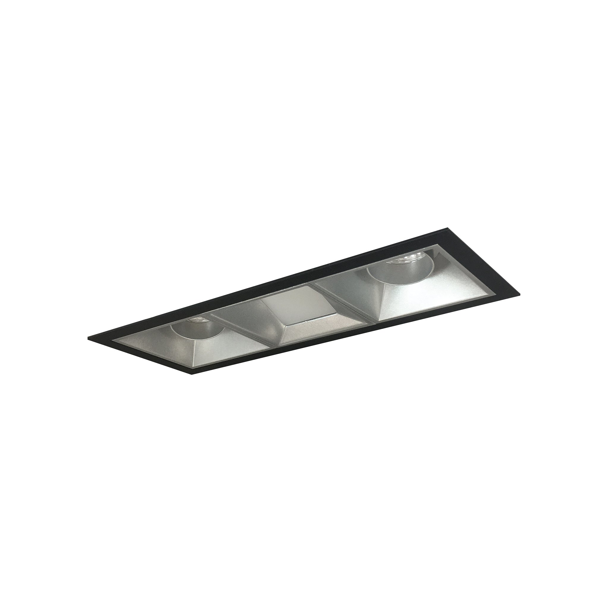 Nora Lighting NMIOT-13-B-AAW-50X-10-HZ - Recessed - Iolite MLS 3-Head Trim Kit, Black Flange, 5000K, 1000lm, Haze Adj. Snoot/Wall Wash Trims