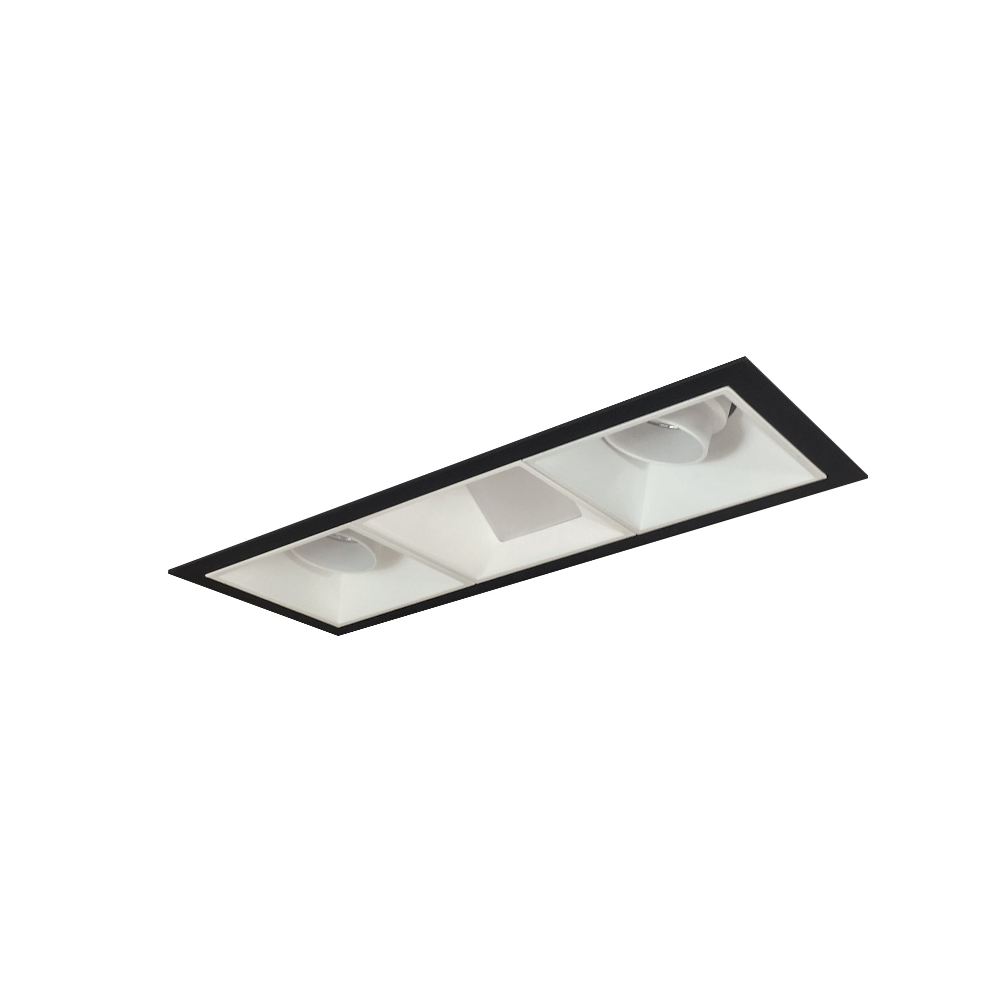 Nora Lighting NMIOT-13-B-AAW-50X-10-MPW - Recessed - Iolite MLS 3-Head Trim Kit, Black Flange, 5000K, 1000lm, MPW Adj. Snoot/Wall Wash Trims