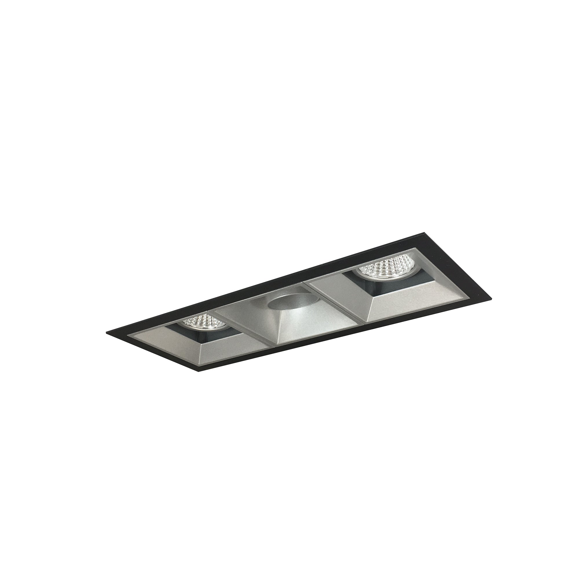 Nora Lighting NMIOT-13-B-AFF-27X-10-HZ - Recessed - Iolite MLS 3-Head Trim Kit, Black Flange, 2700K, 1000lm, Haze Adj. Snoot/Fixed Downlt. Trims