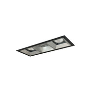 Nora Lighting NMIOT-13-B-AFF-30X-10-HZ - Recessed - Iolite MLS 3-Head Trim Kit, Black Flange, 3000K, 1000lm, Haze Adj. Snoot/Fixed Downlt. Trims