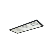 Nora Lighting NMIOT-13-B-AFW-27X-10-MPW - Recessed - Iolite MLS 3-Head Trim Kit, Black Flange, 2700K, 1000lm, MPW Adj. Snoot/Fixed Downlt./Wall Wash Trims