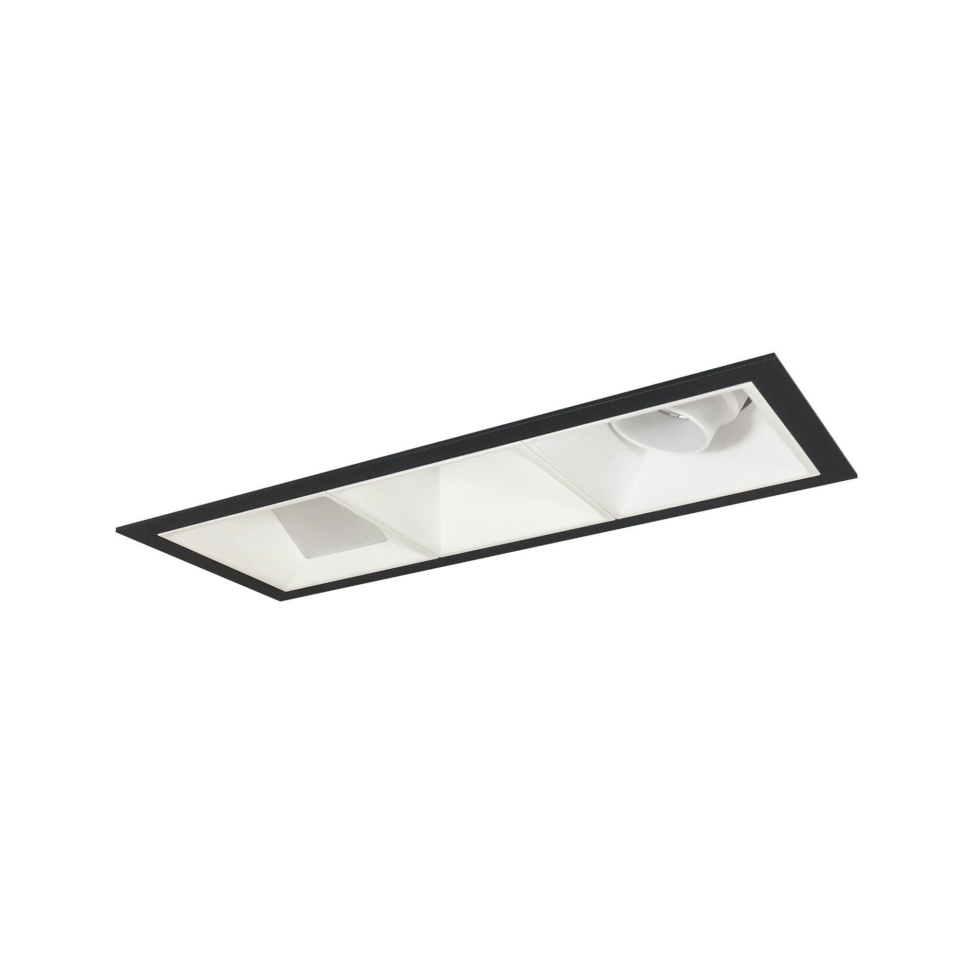 Nora Lighting NMIOT-13-B-AWW-35X-10-MPW - Recessed - Iolite MLS 3-Head Trim Kit, Black Flange, 3500K, 1000lm, MPW Adj. Snoot/Wall Wash Trims