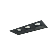 Nora Lighting NMIOT-13-B-FFF-40X-10-B - Recessed - Iolite MLS 3-Head Trim Kit, Black Flange, 4000K, 1000lm, Black Fixed Downlt. Trims